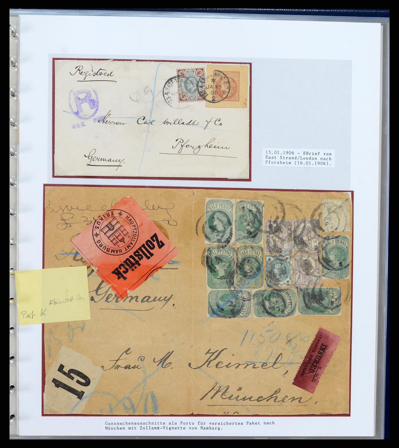 37318 032 - Postzegelverzameling 37318 Engeland brieven 1863-1916.