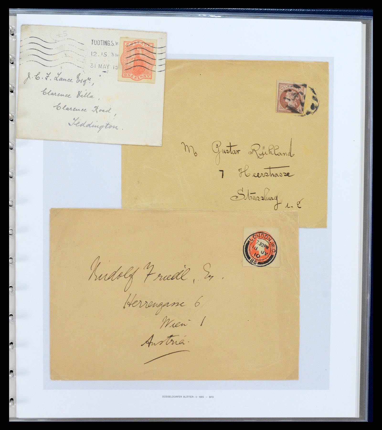 37318 033 - Postzegelverzameling 37318 Engeland brieven 1863-1916.