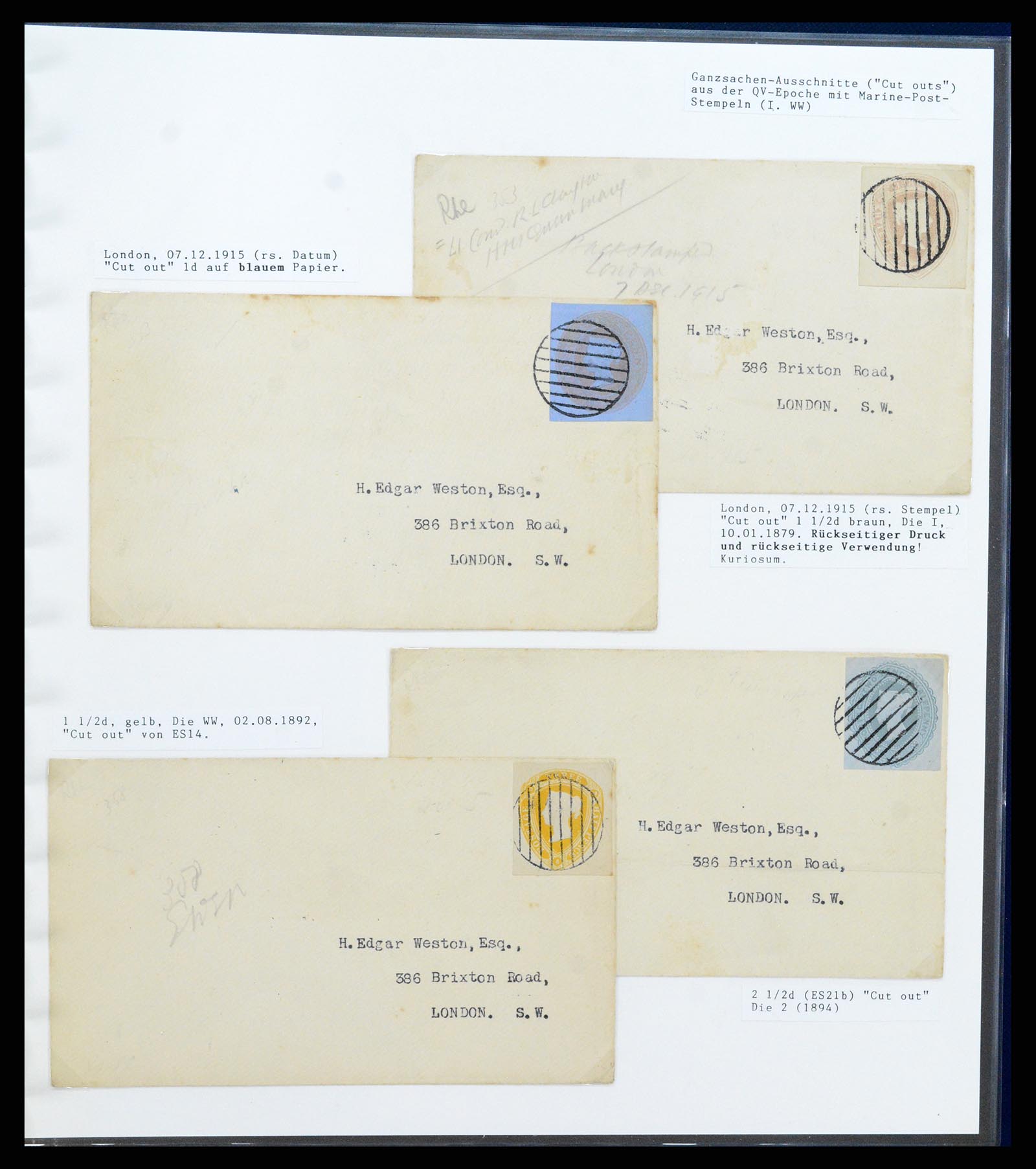 37318 036 - Postzegelverzameling 37318 Engeland brieven 1863-1916.