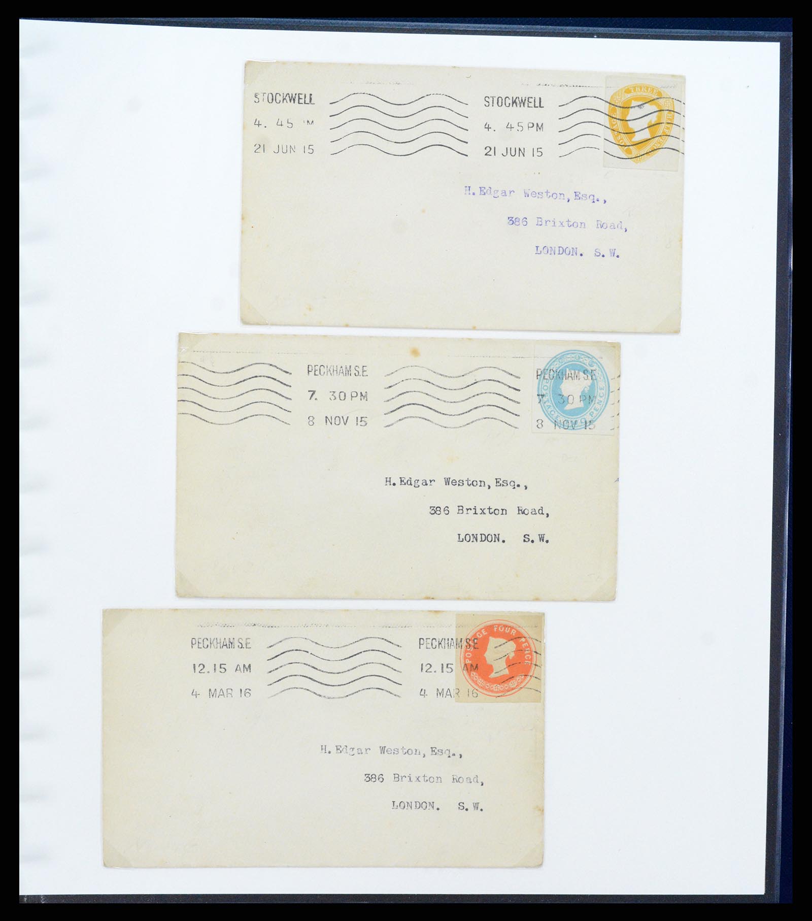 37318 037 - Postzegelverzameling 37318 Engeland brieven 1863-1916.