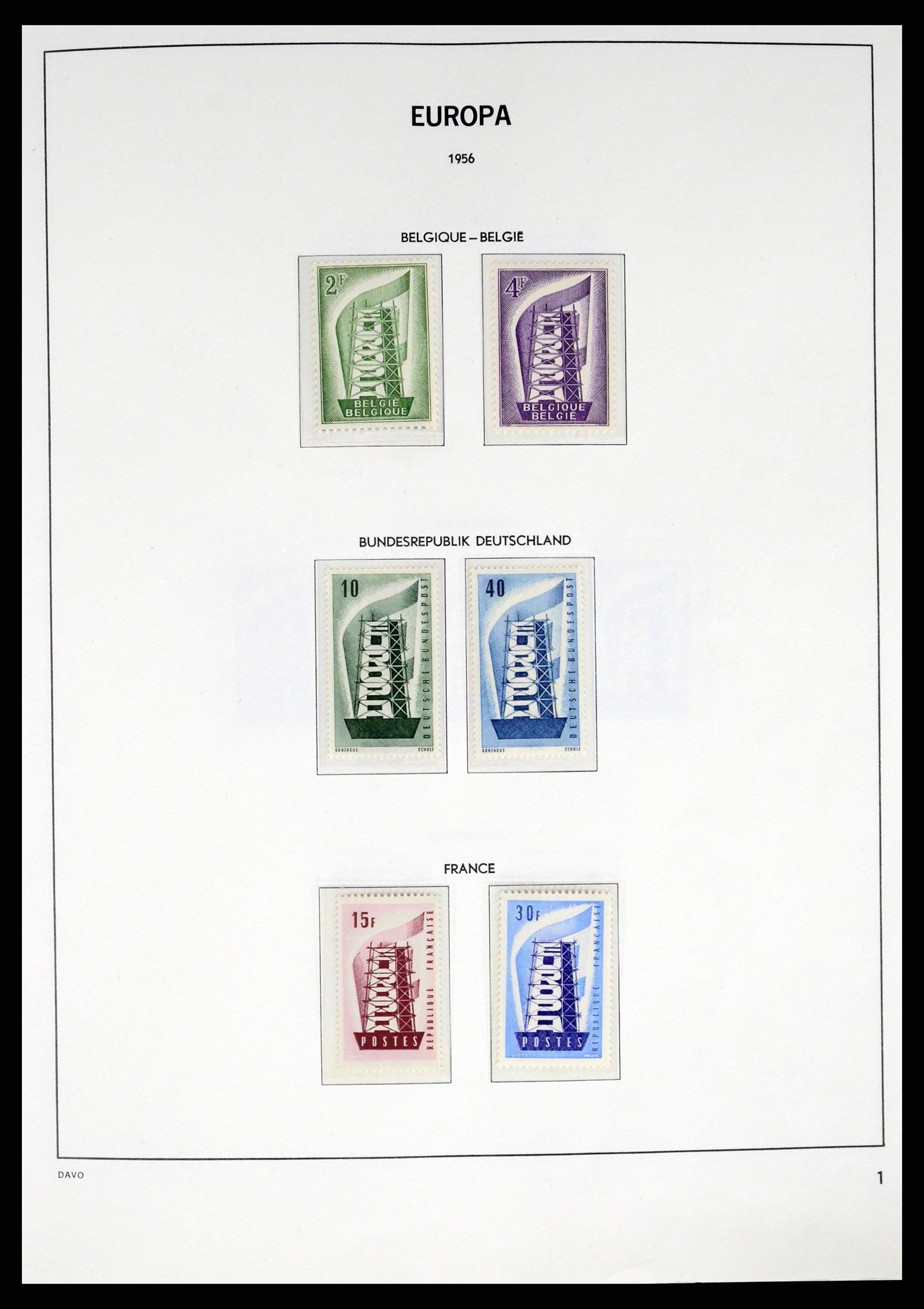 37325 001 - Postzegelverzameling 37325 Europa CEPT 1956-20011.