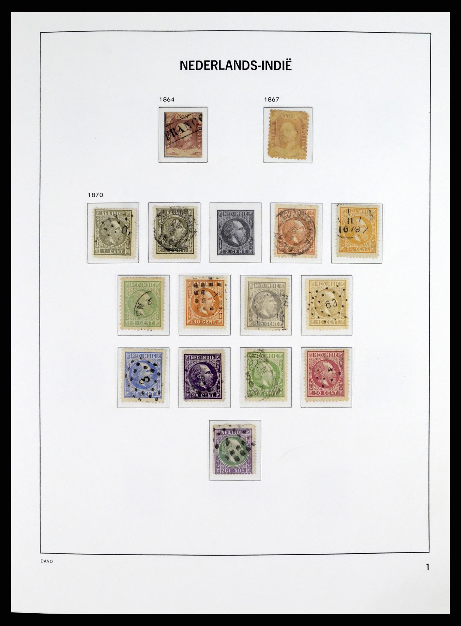 37332 001 - Postzegelverzameling 37332 Nederlands Indië 1864-1949.