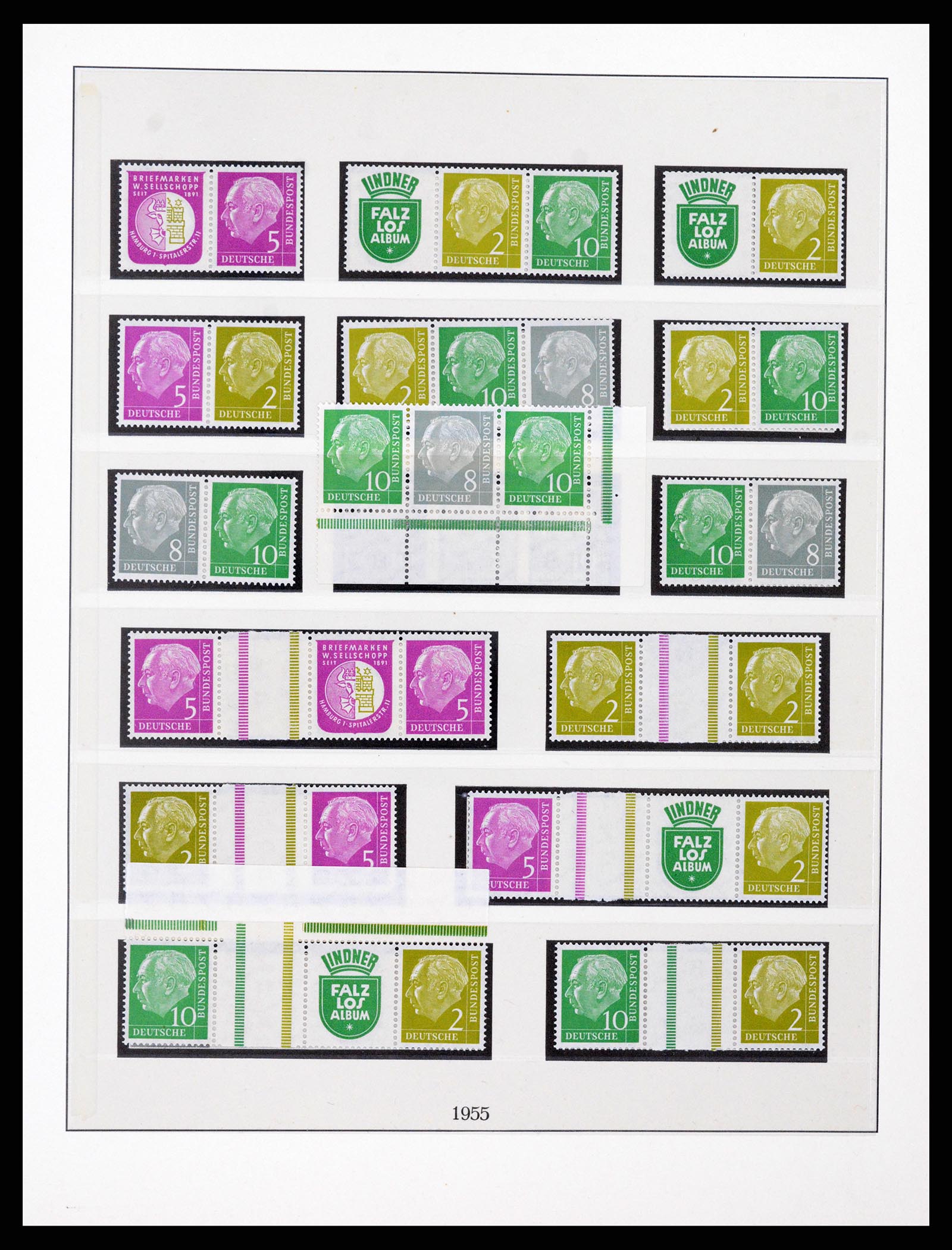 37336 001 - Stamp collection 37336 Bundespost combinations 1955-1980.