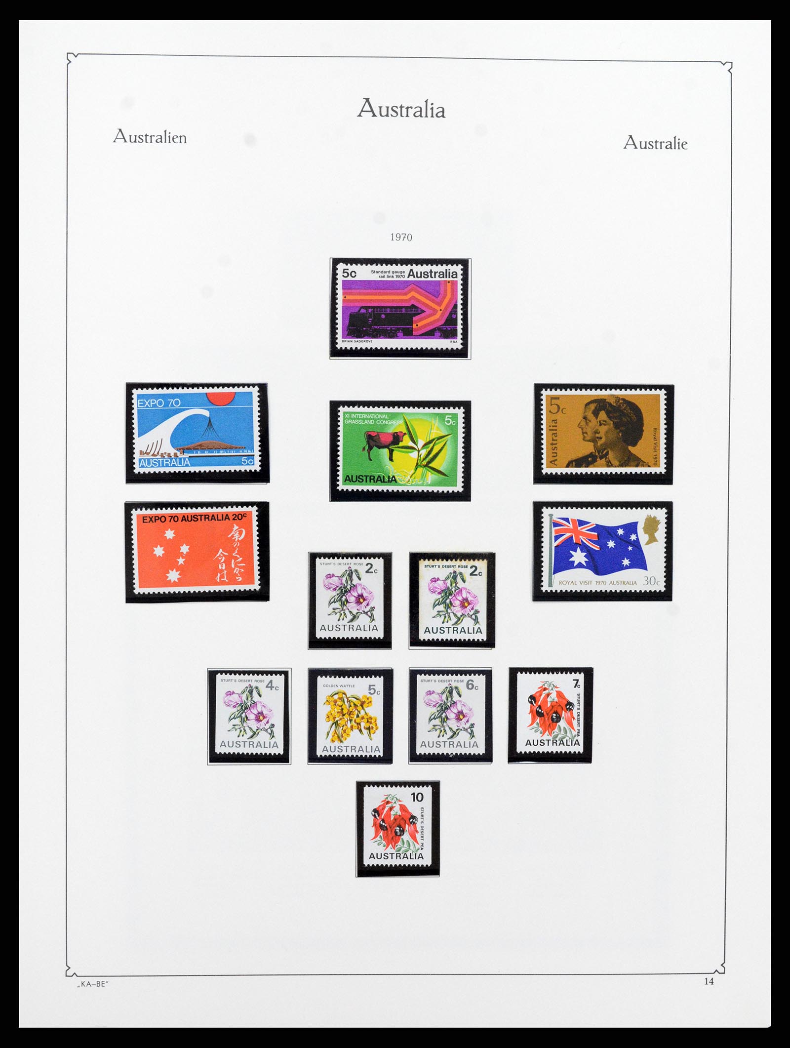37343 014 - Postzegelverzameling 37343 Australië 1966-1972.
