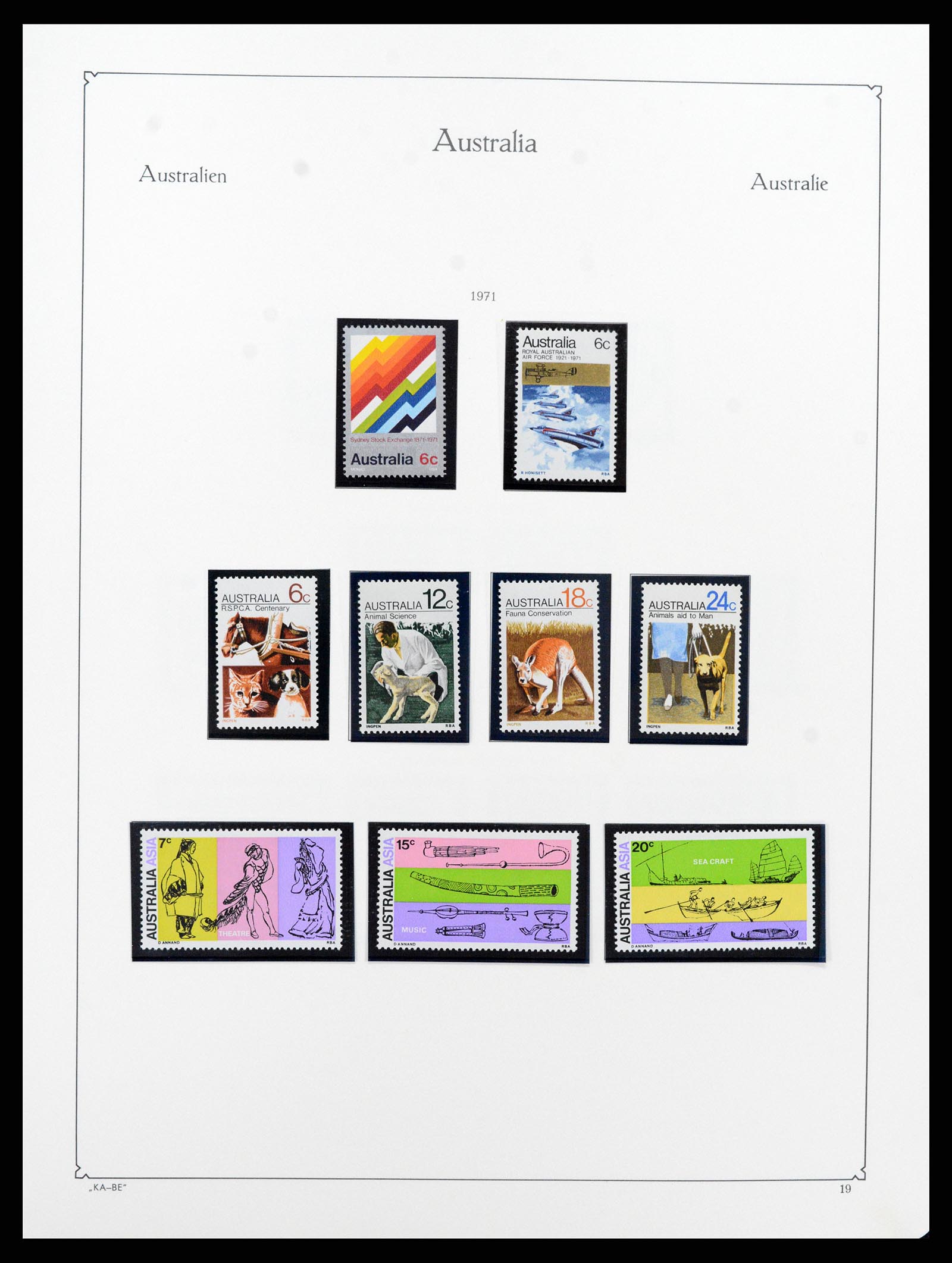 37343 019 - Postzegelverzameling 37343 Australië 1966-1972.