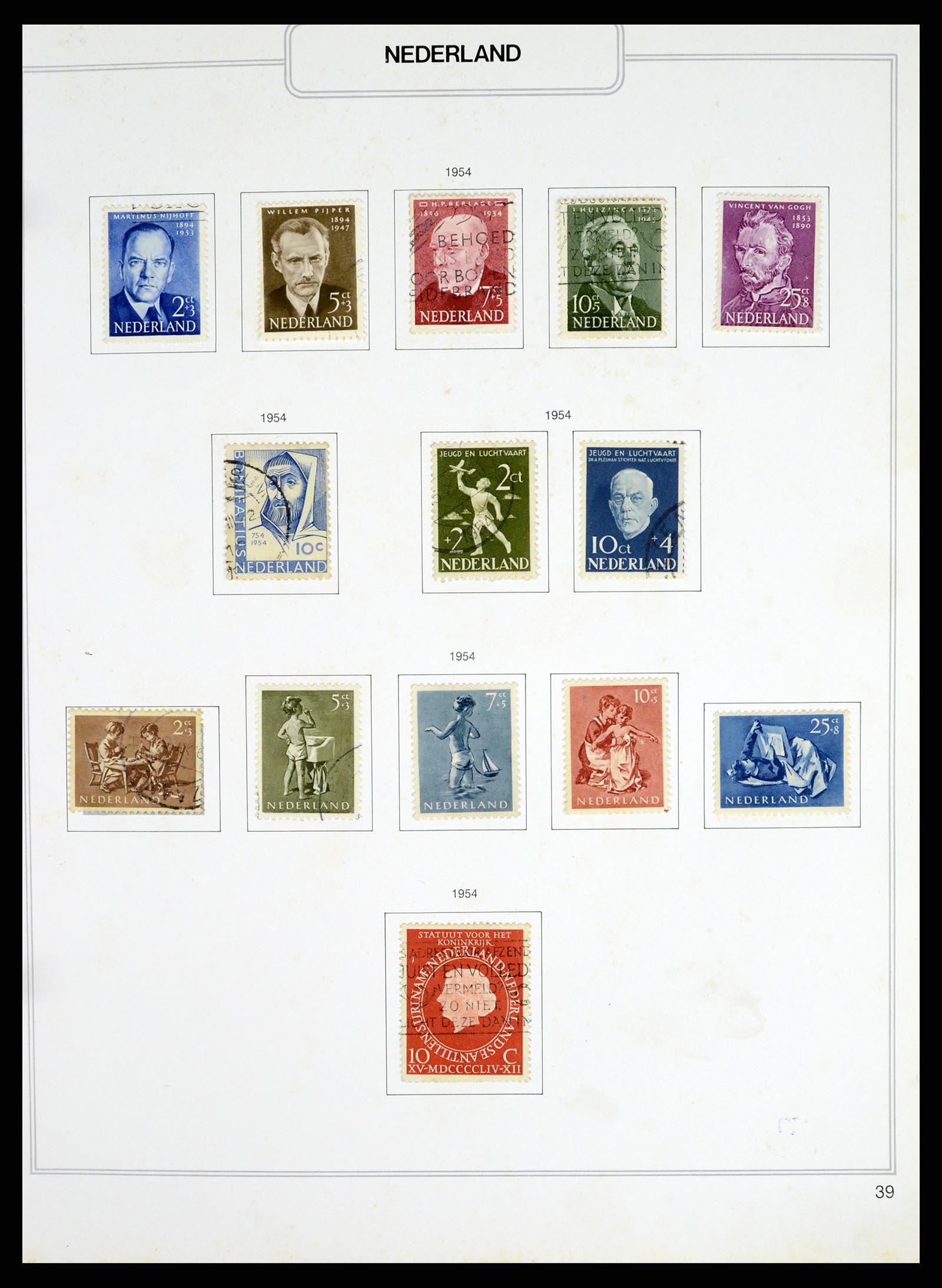 37348 039 - Postzegelverzameling 37348 Nederland 1852-1995.