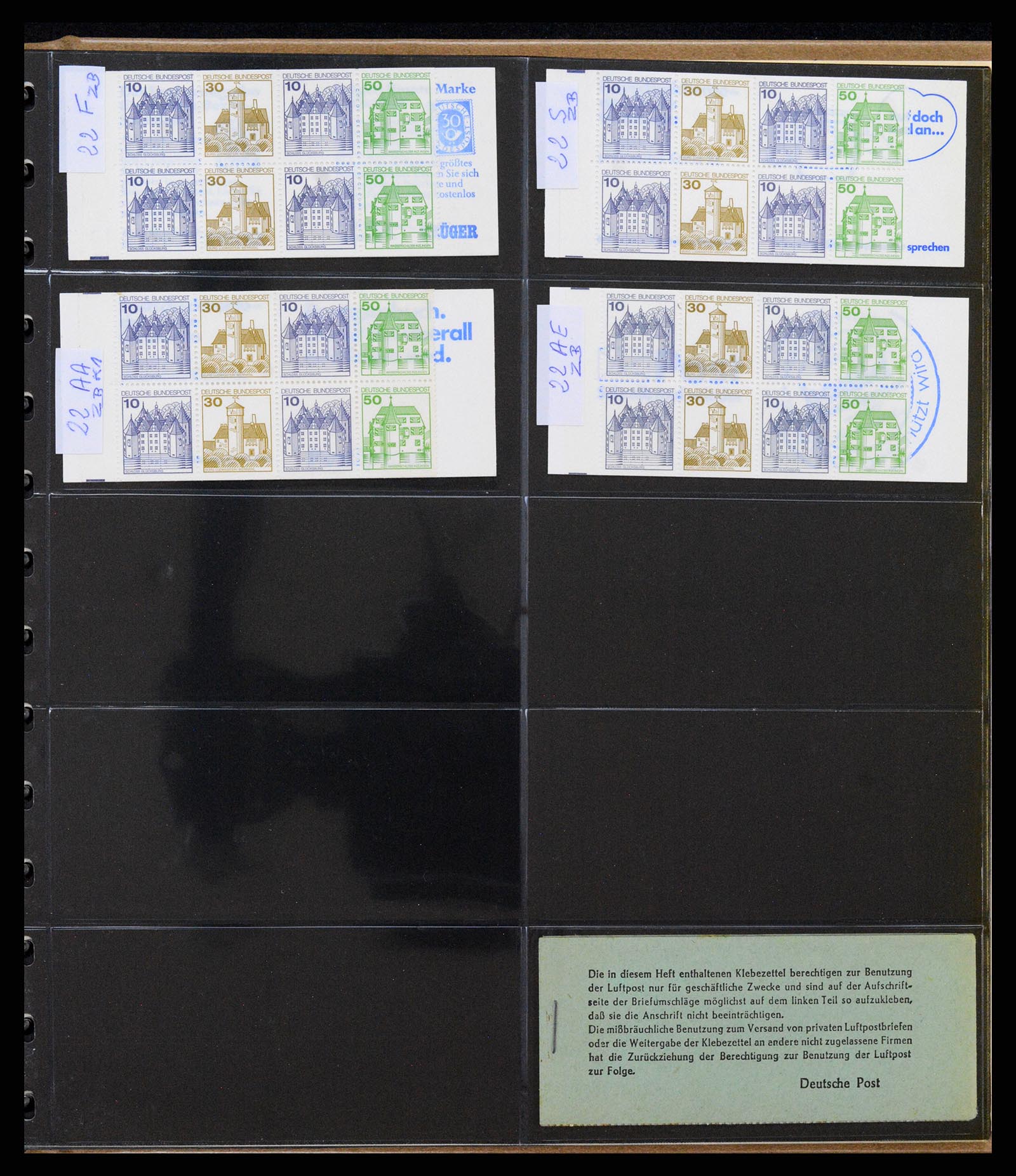 37365 044 - Stamp collection 37365 Bundespost stamp booklets 1951-2001.