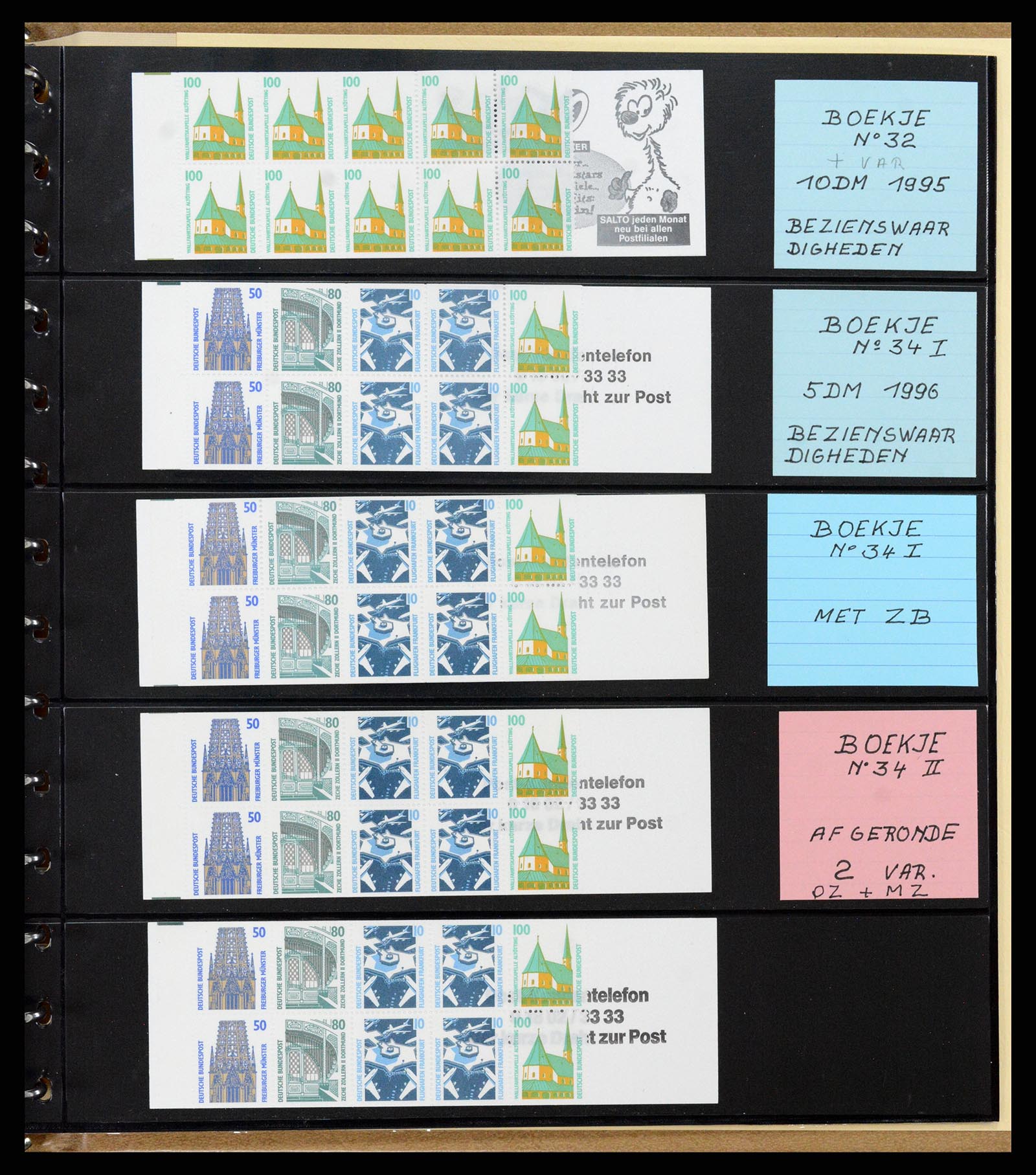 37365 068 - Stamp collection 37365 Bundespost stamp booklets 1951-2001.