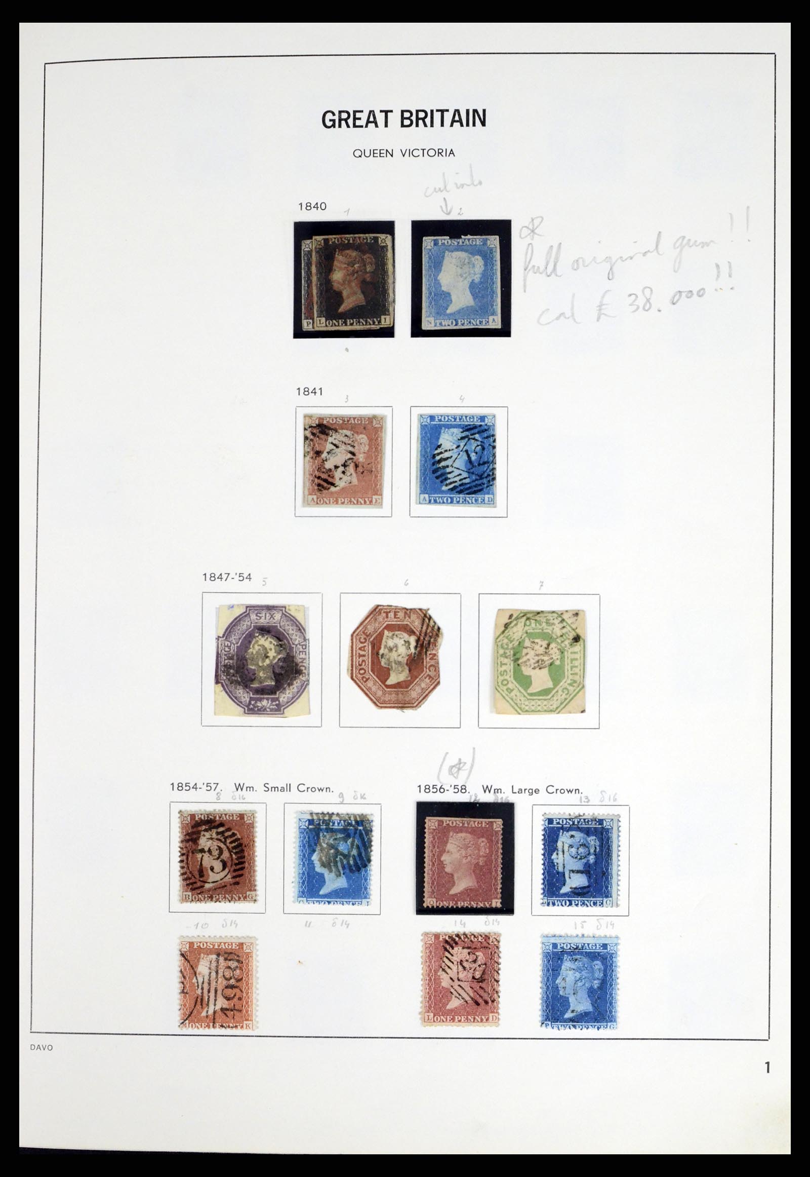 37375 001 - Postzegelverzameling 37375 Engeland 1840-1982.