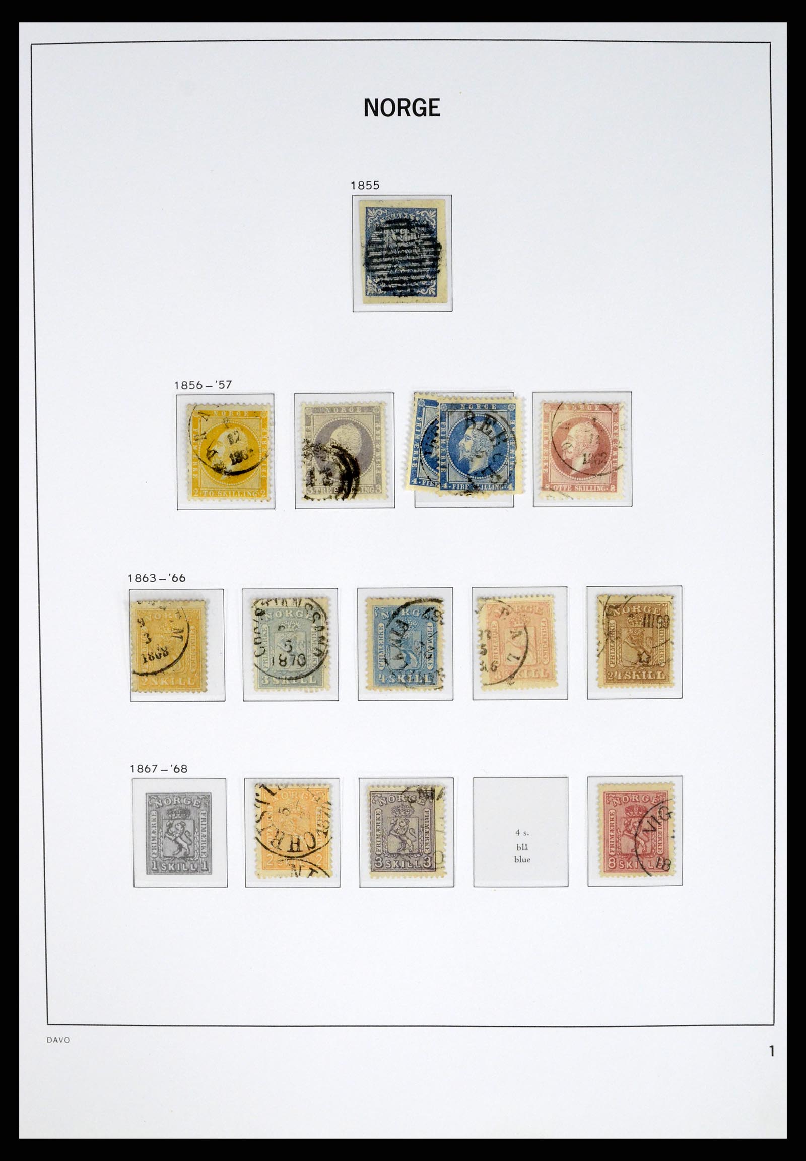 37381 001 - Postzegelverzameling 37381 Noorwegen 1855-1969.
