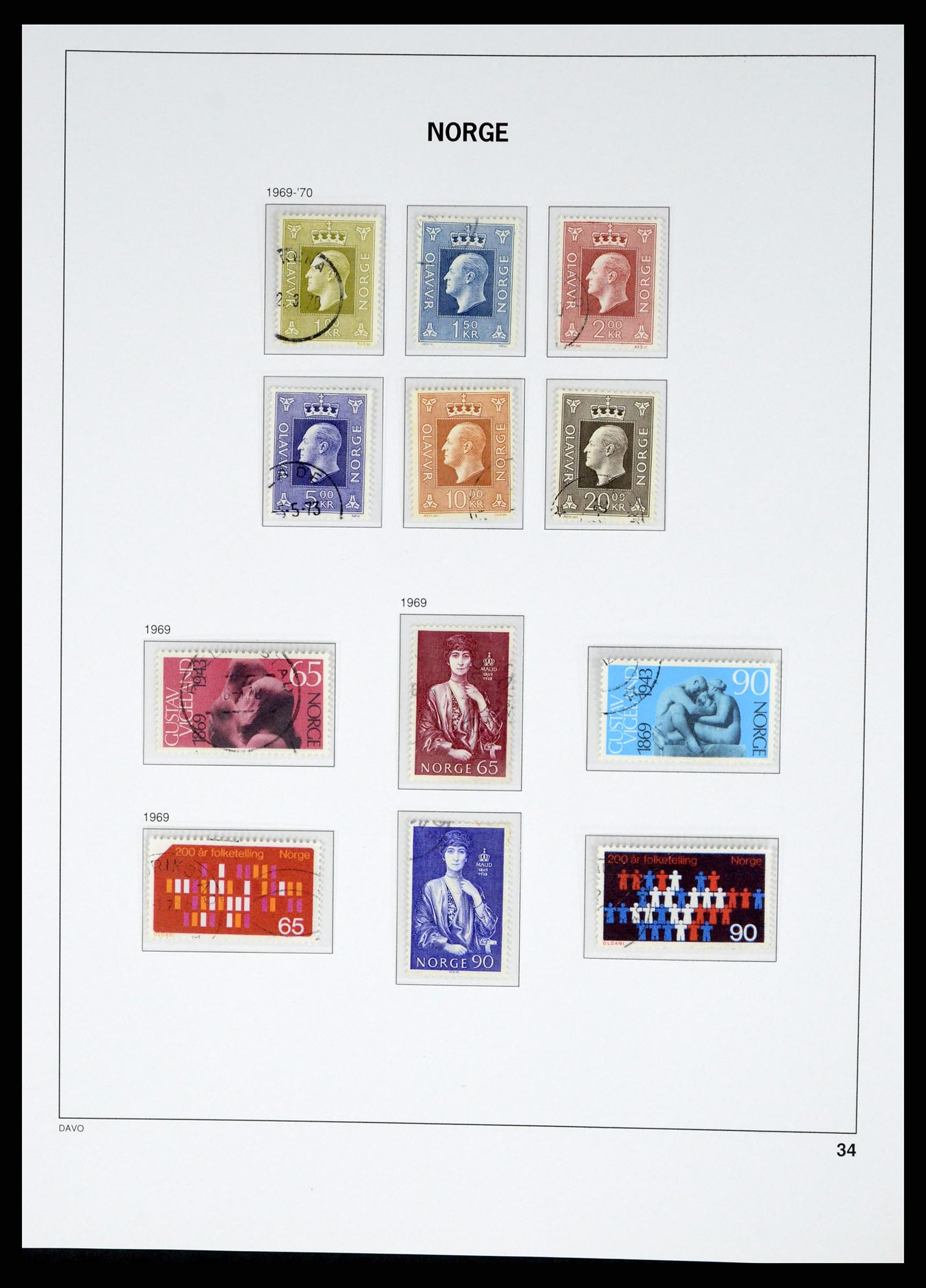 37381 037 - Postzegelverzameling 37381 Noorwegen 1855-1969.