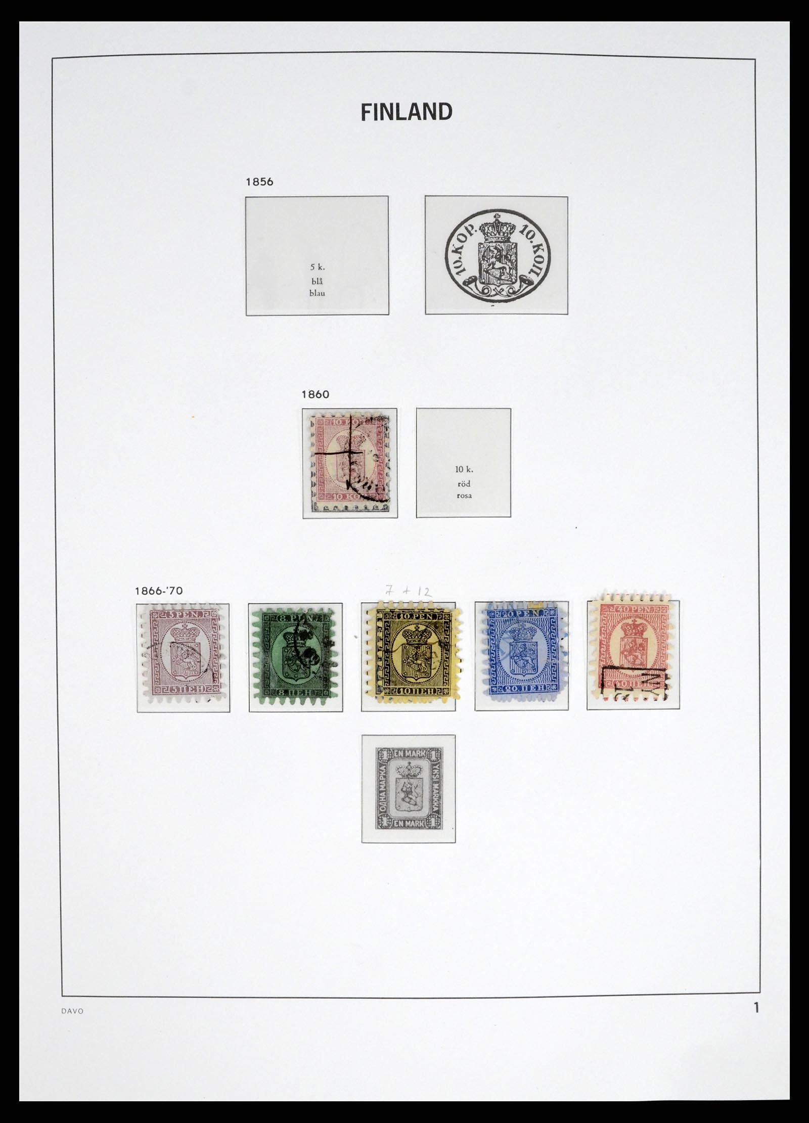 37382 001 - Postzegelverzameling 37382 Finland 1860-1979.