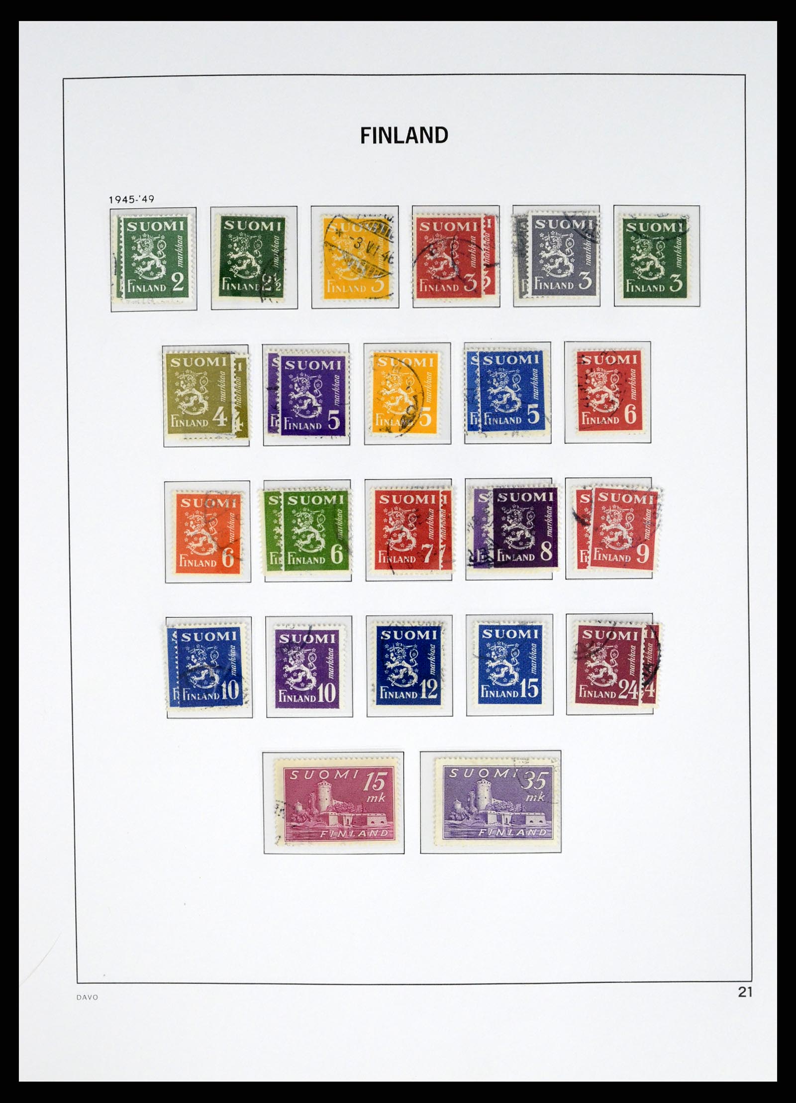 37382 021 - Postzegelverzameling 37382 Finland 1860-1979.