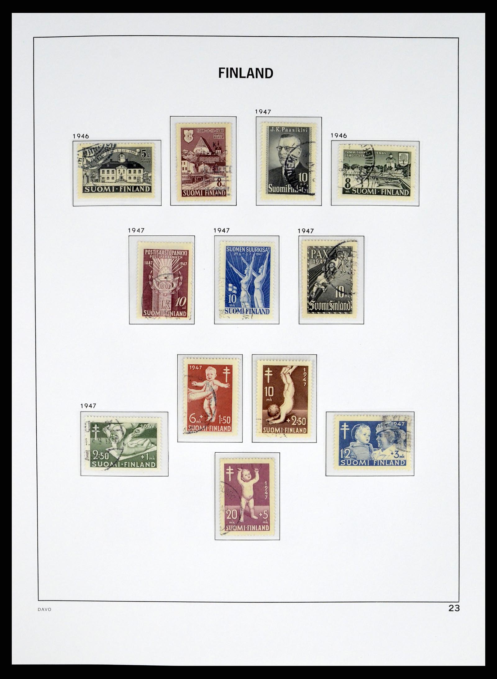 37382 023 - Postzegelverzameling 37382 Finland 1860-1979.