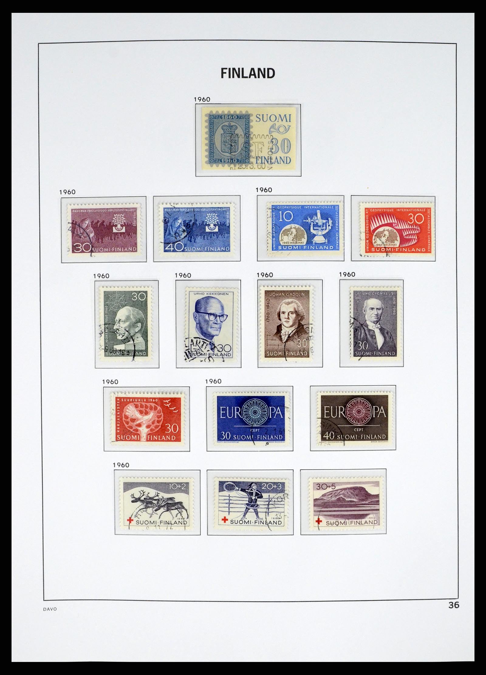 37382 038 - Postzegelverzameling 37382 Finland 1860-1979.