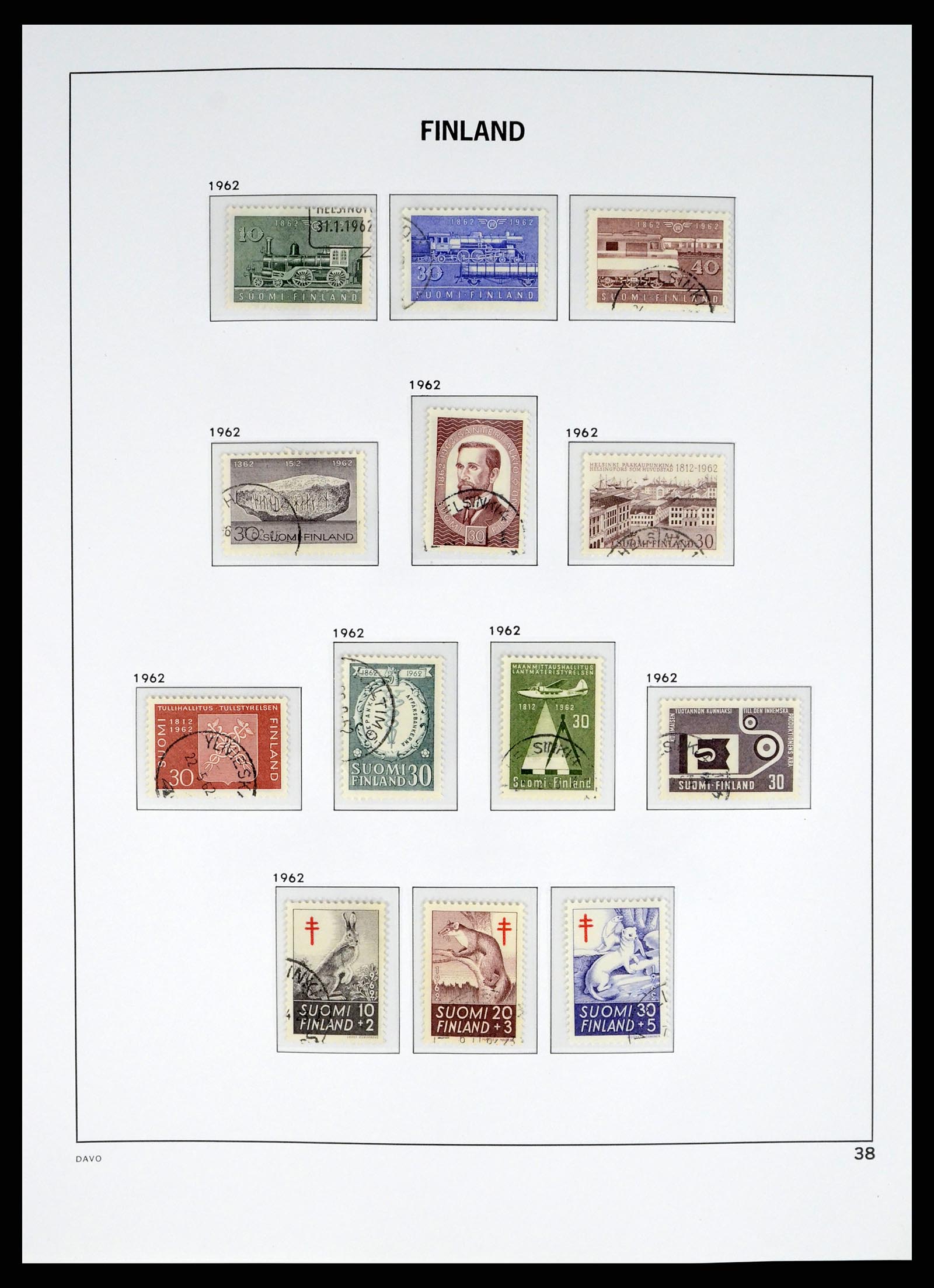 37382 040 - Postzegelverzameling 37382 Finland 1860-1979.