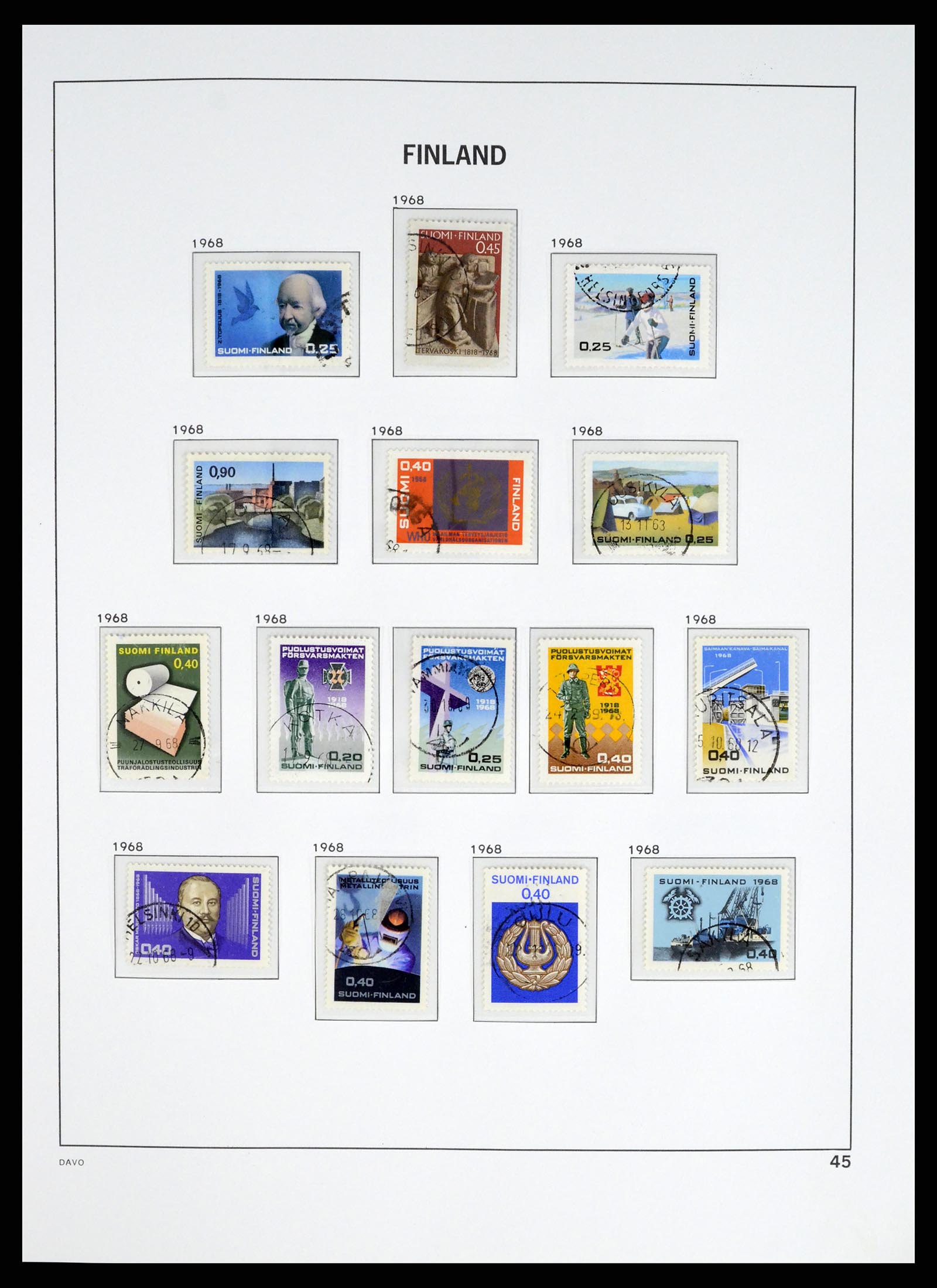 37382 047 - Postzegelverzameling 37382 Finland 1860-1979.