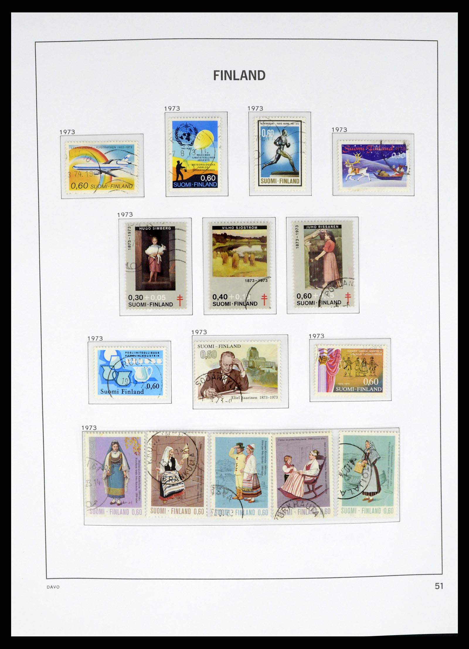 37382 053 - Postzegelverzameling 37382 Finland 1860-1979.