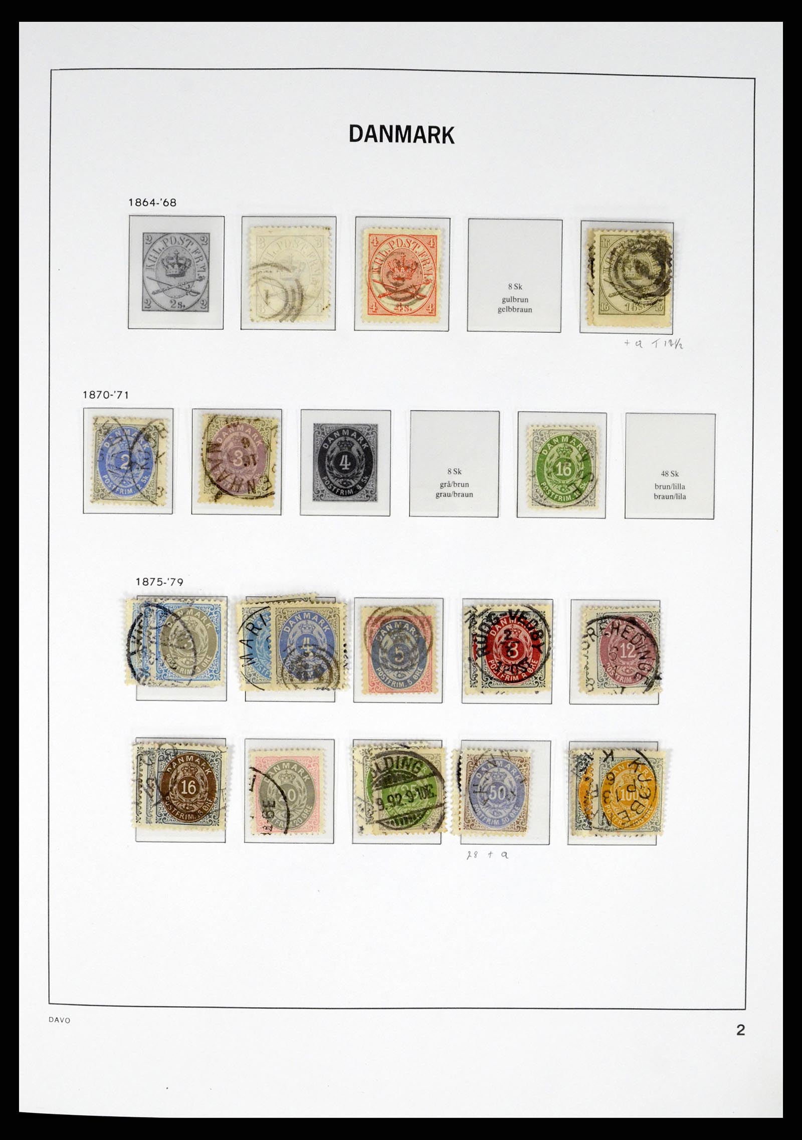 37383 002 - Postzegelverzameling 37383 Denemarken 1851-1969.
