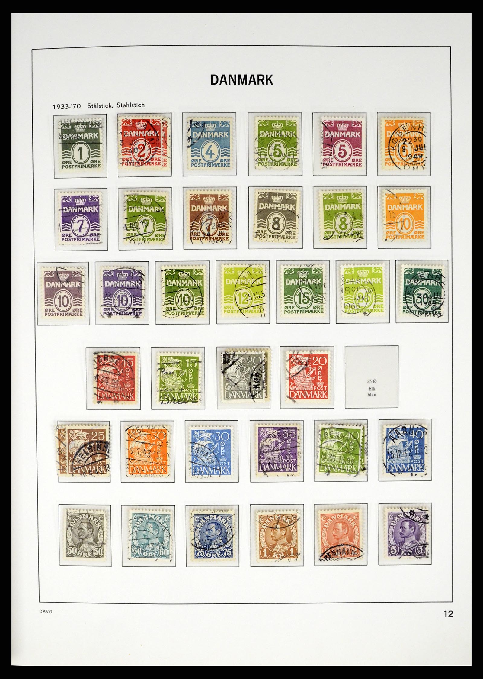 37383 012 - Postzegelverzameling 37383 Denemarken 1851-1969.