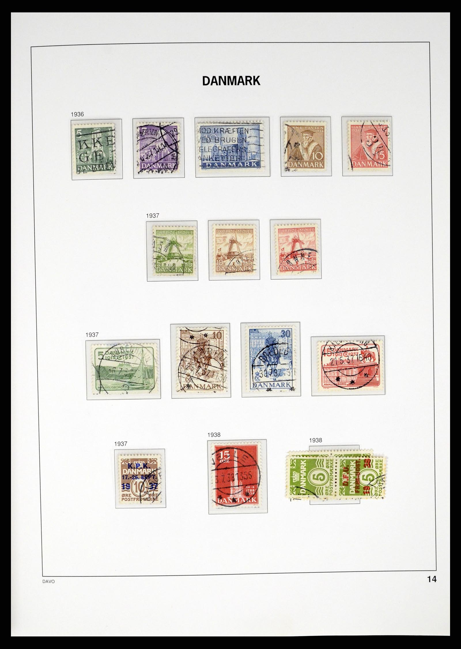 37383 014 - Postzegelverzameling 37383 Denemarken 1851-1969.
