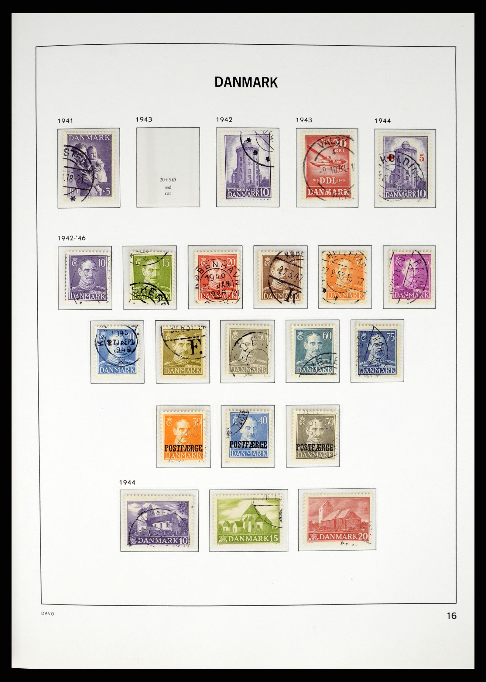 37383 016 - Postzegelverzameling 37383 Denemarken 1851-1969.