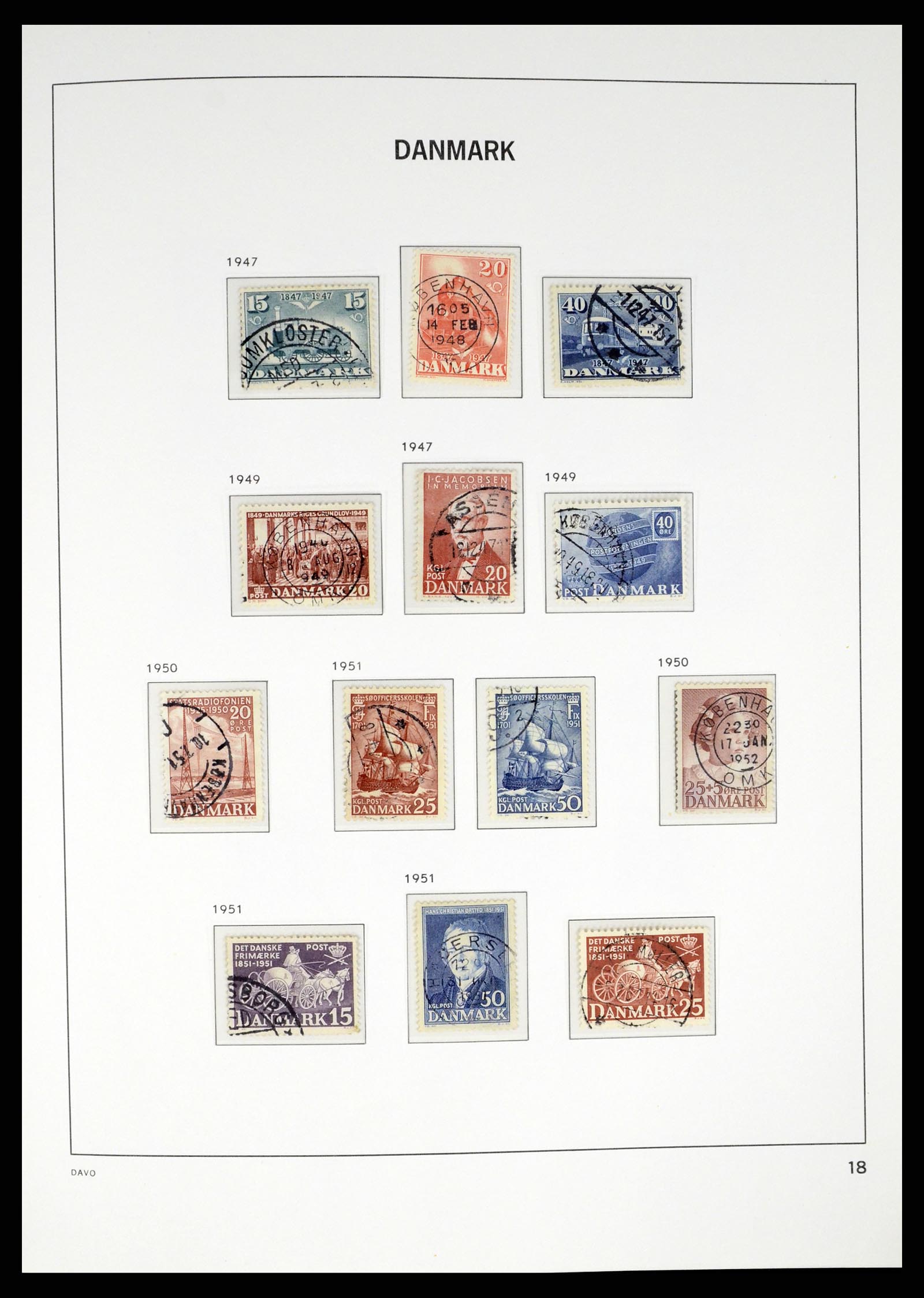 37383 018 - Stamp collection 37383 Denmark 1851-1969.