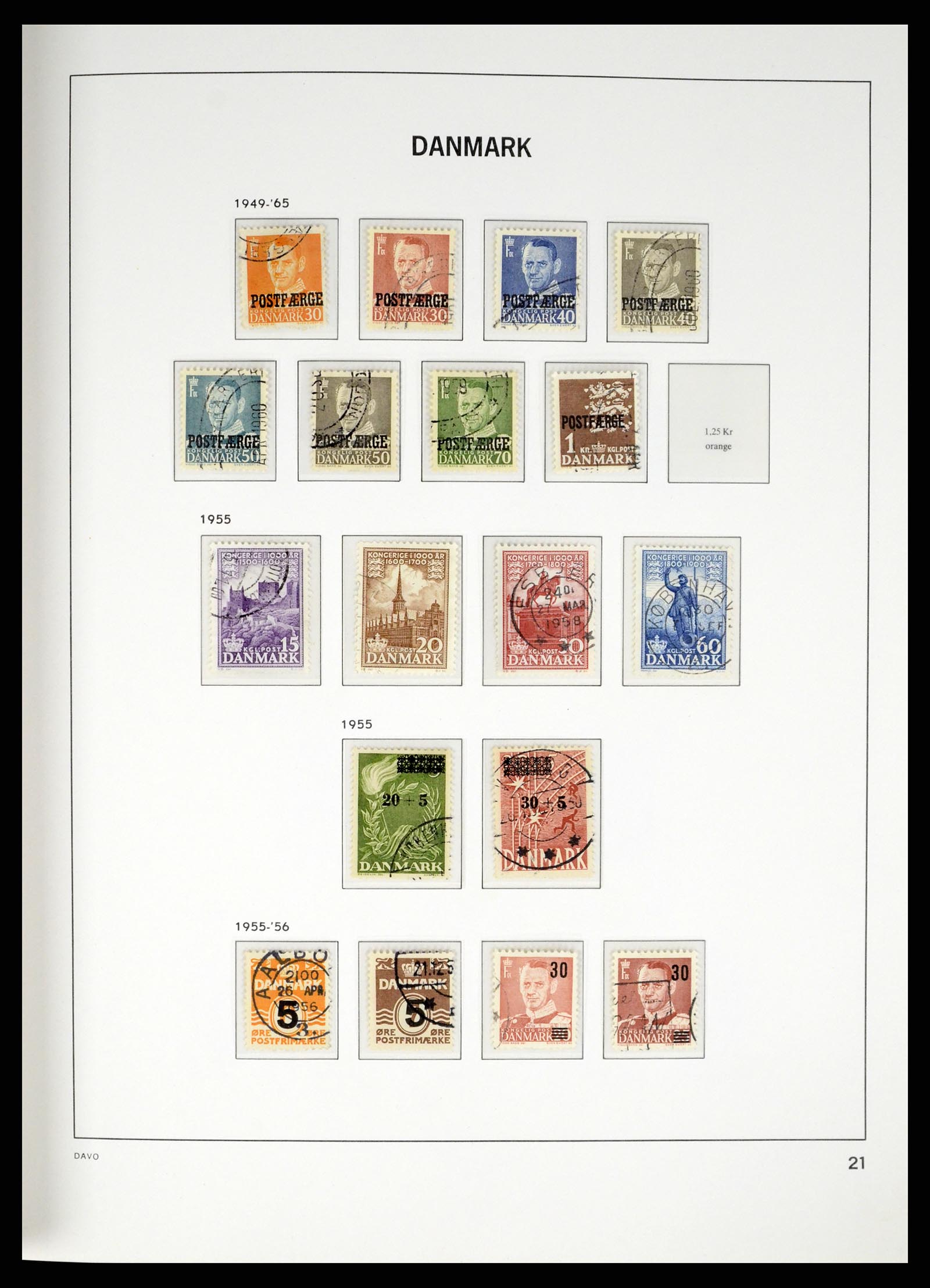37383 021 - Postzegelverzameling 37383 Denemarken 1851-1969.