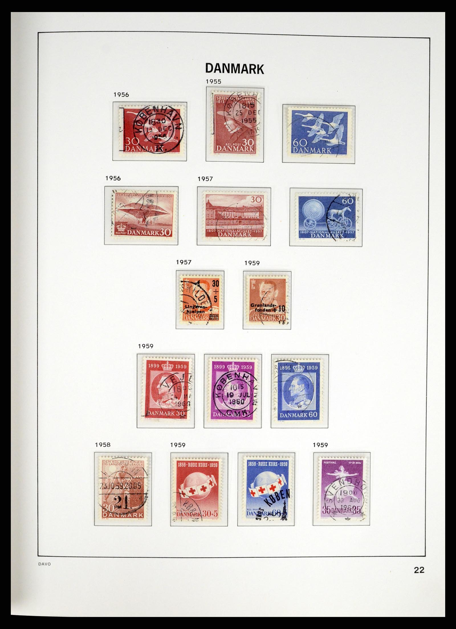 37383 022 - Postzegelverzameling 37383 Denemarken 1851-1969.