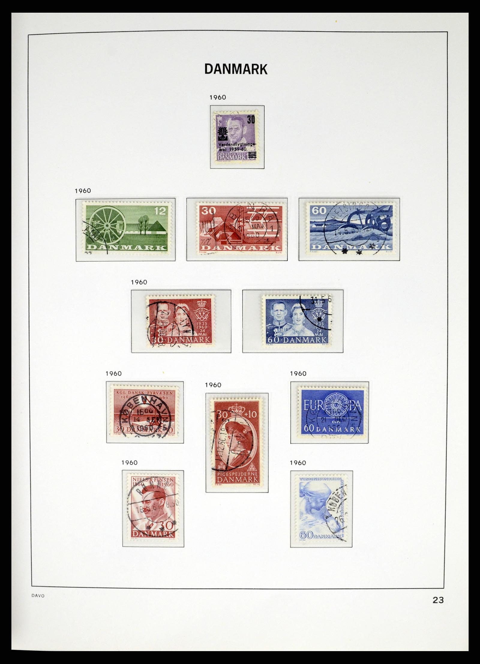 37383 023 - Postzegelverzameling 37383 Denemarken 1851-1969.