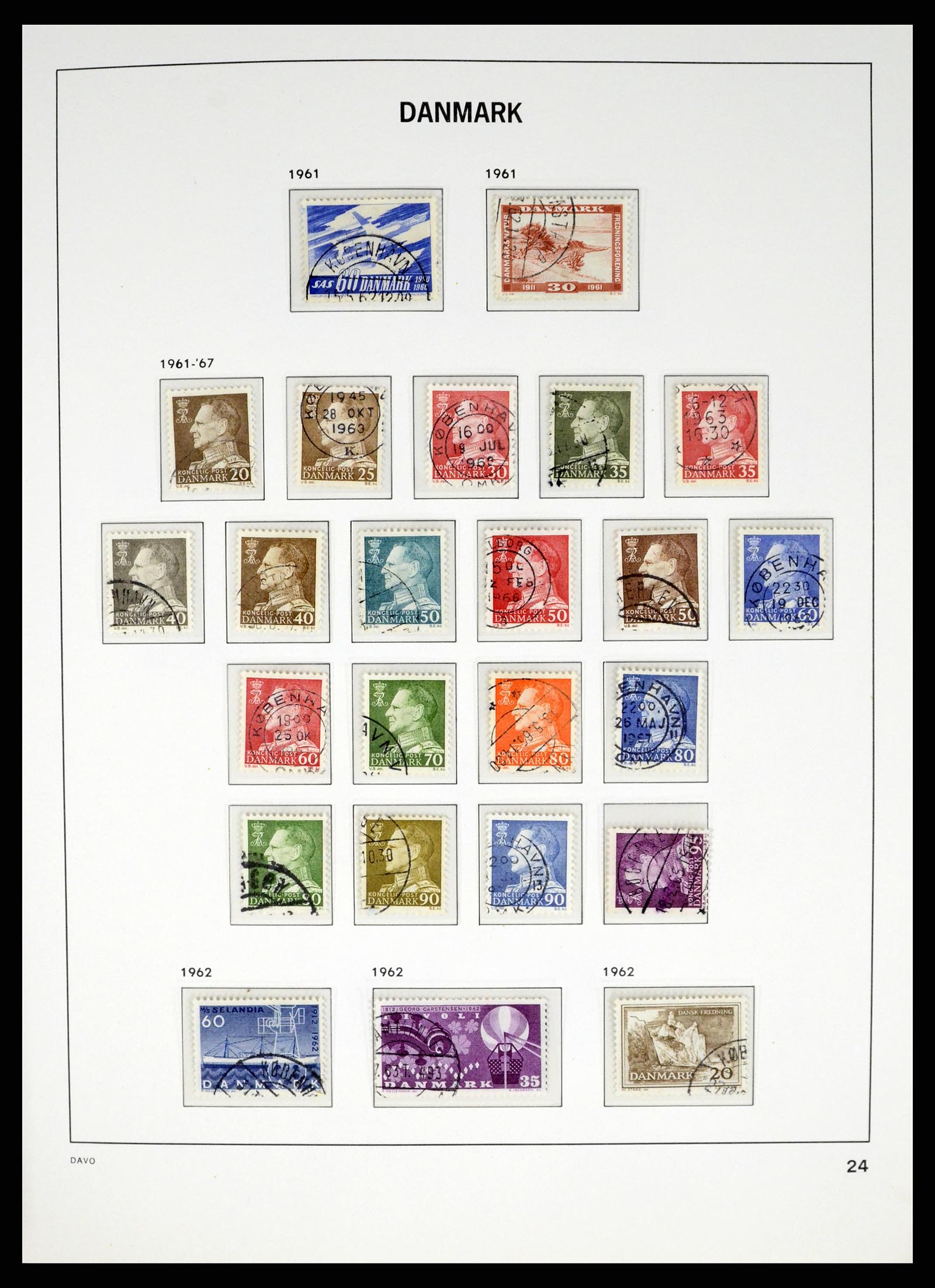 37383 024 - Postzegelverzameling 37383 Denemarken 1851-1969.
