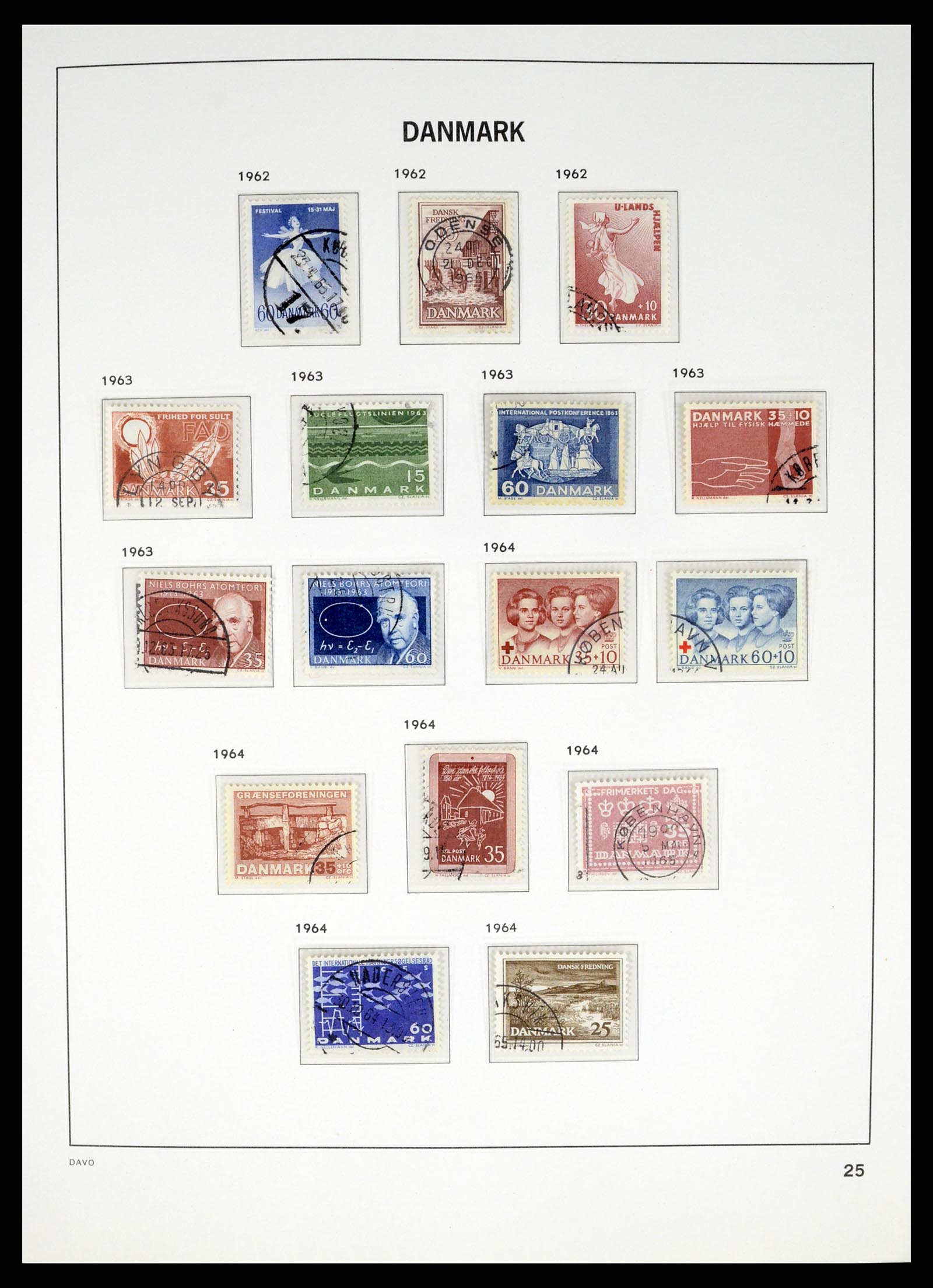 37383 025 - Postzegelverzameling 37383 Denemarken 1851-1969.