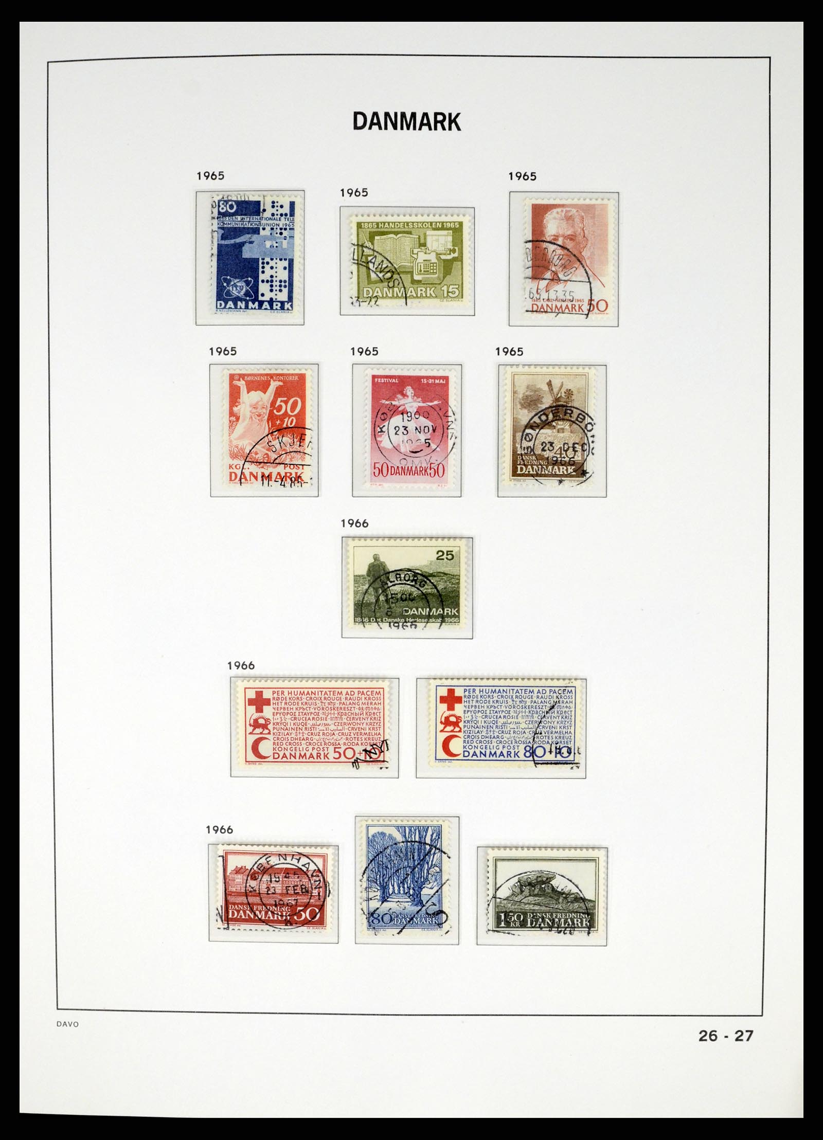 37383 026 - Postzegelverzameling 37383 Denemarken 1851-1969.