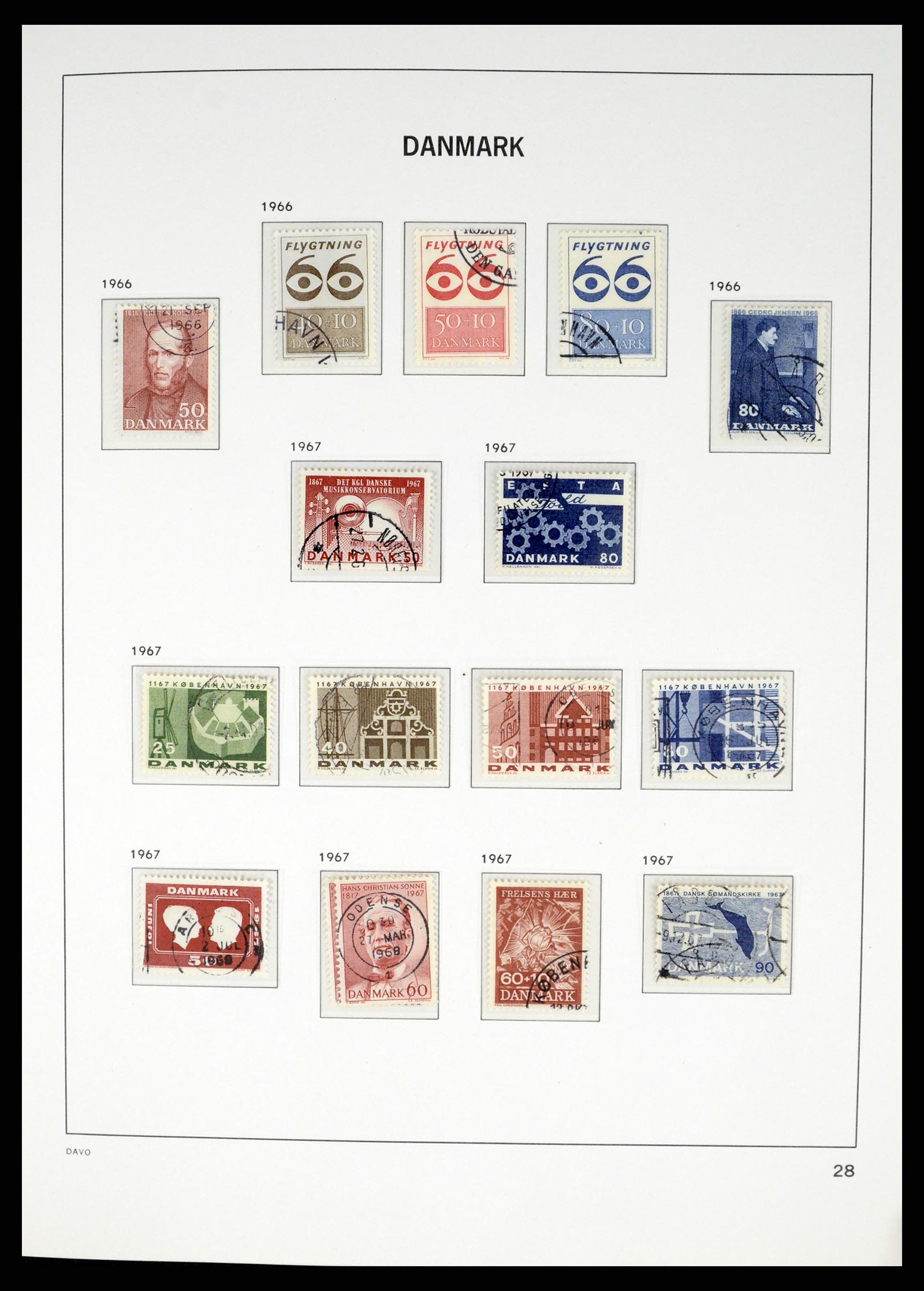 37383 027 - Postzegelverzameling 37383 Denemarken 1851-1969.