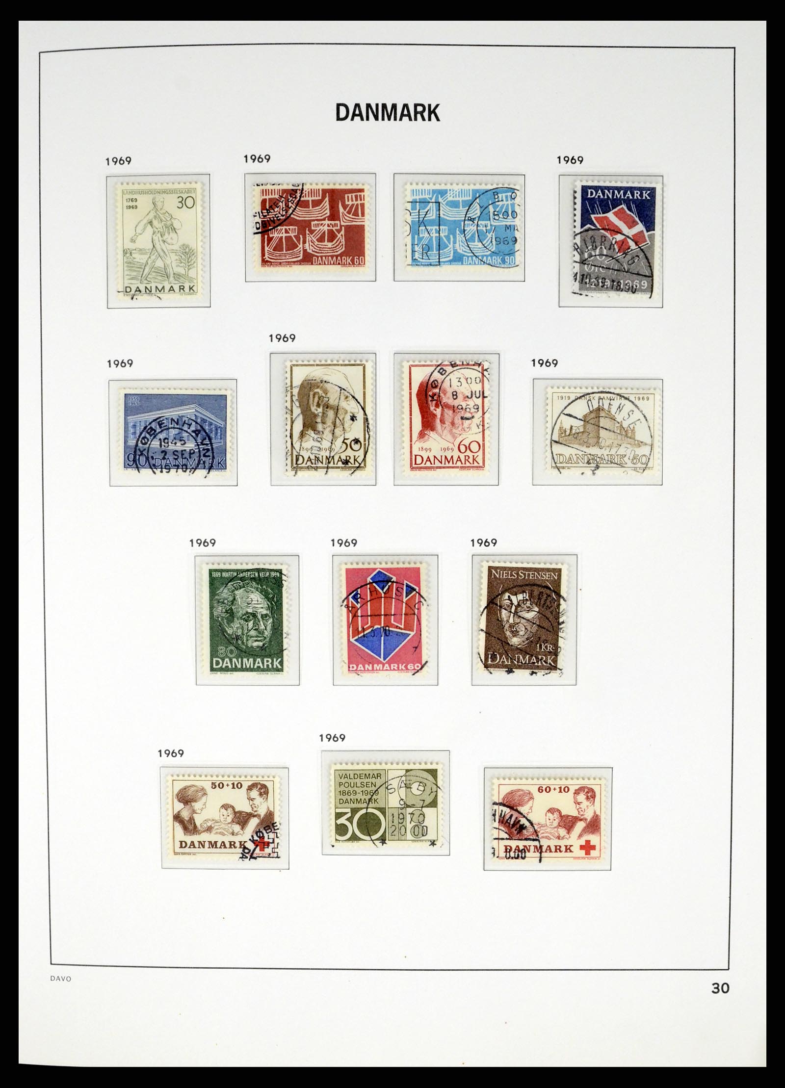 37383 029 - Postzegelverzameling 37383 Denemarken 1851-1969.