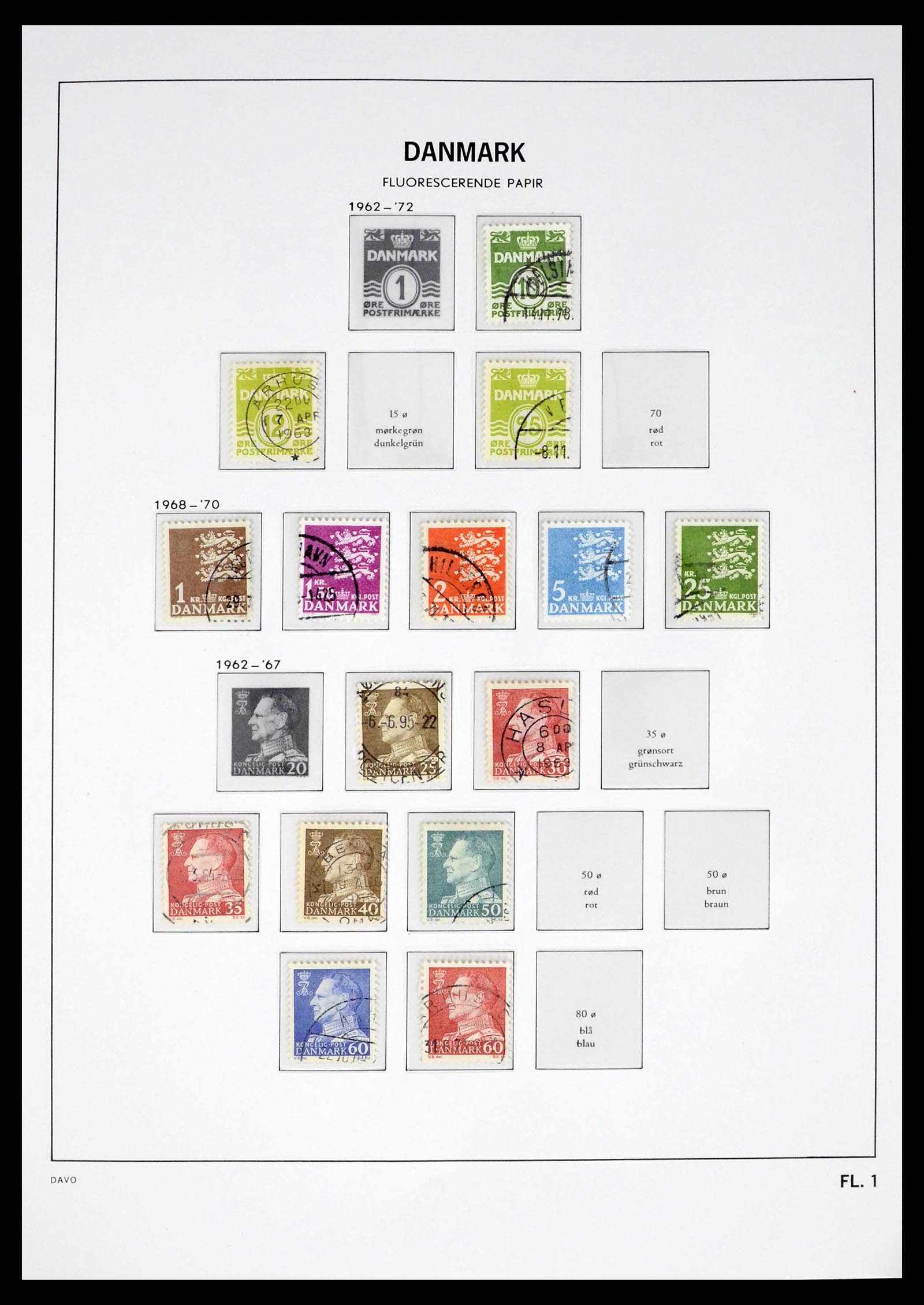 37383 037 - Postzegelverzameling 37383 Denemarken 1851-1969.