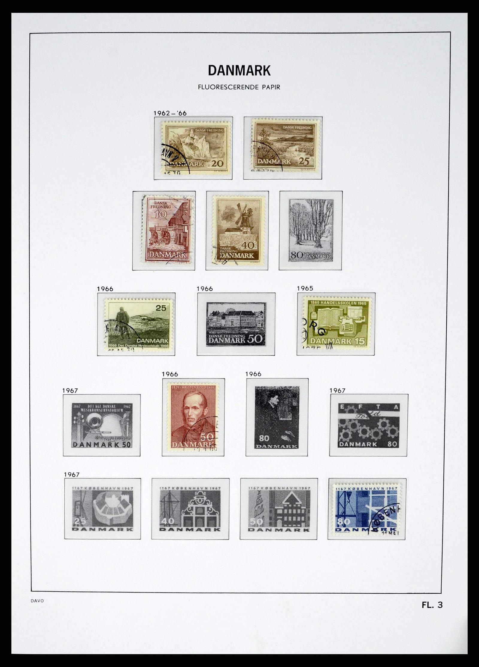 37383 039 - Postzegelverzameling 37383 Denemarken 1851-1969.
