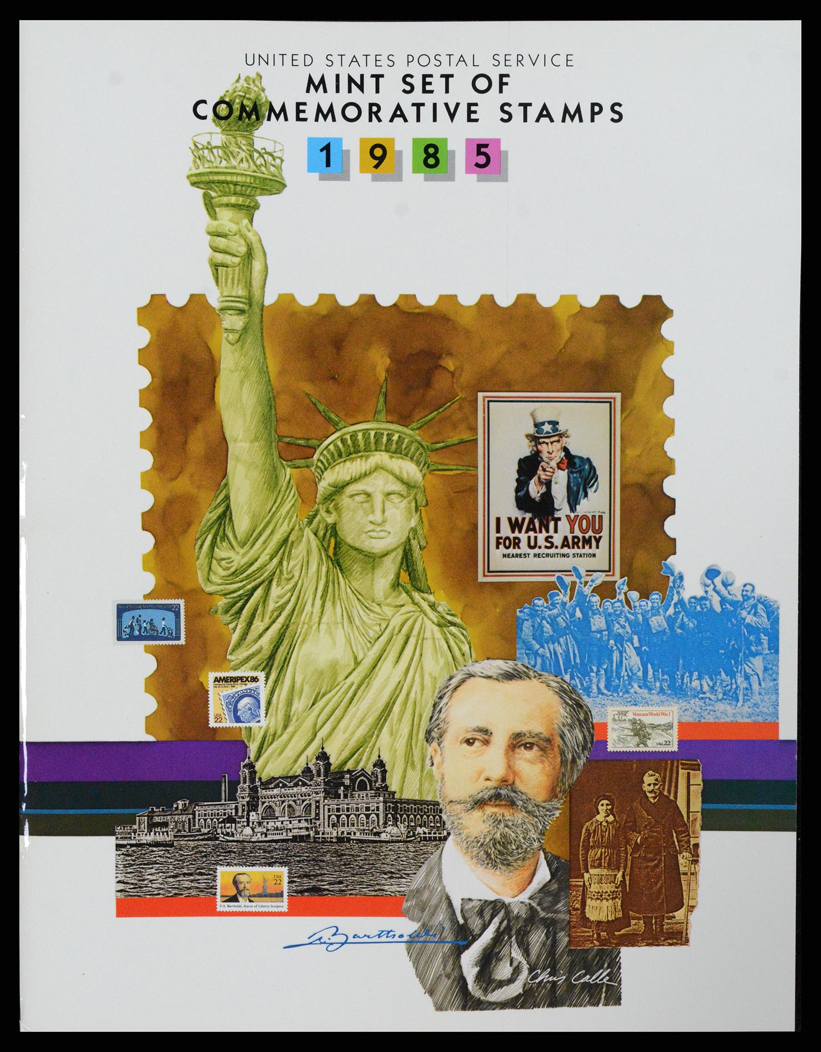 37386 012 - Postzegelverzameling 37386 USA jaarboeken 1975-2000.