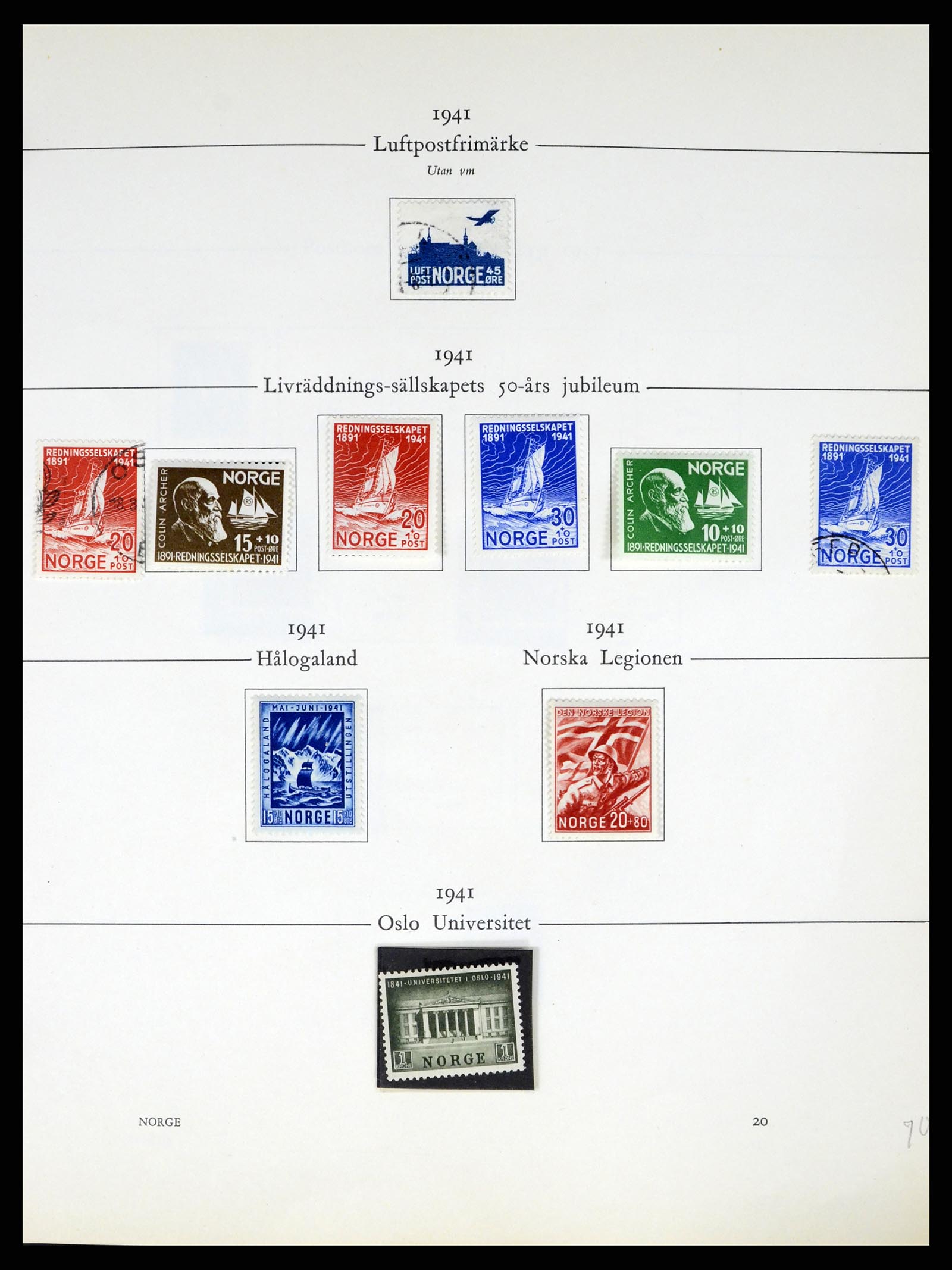 37387 020 - Postzegelverzameling 37387 Scandinavië 1851-1960.