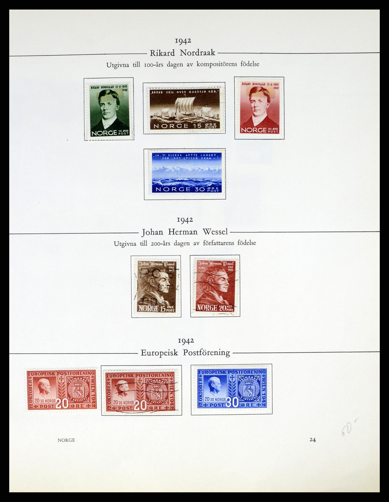 37387 024 - Postzegelverzameling 37387 Scandinavië 1851-1960.