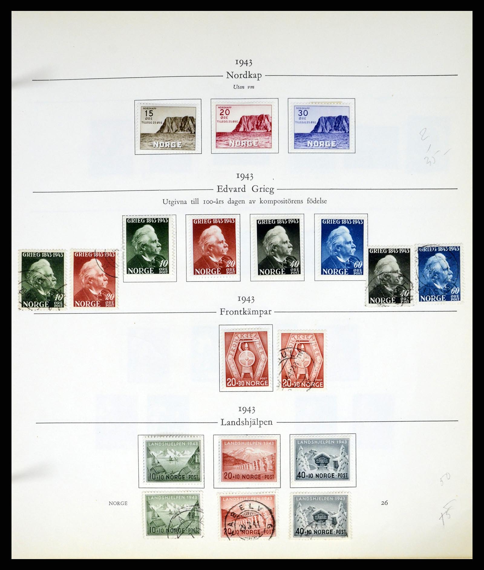 37387 027 - Postzegelverzameling 37387 Scandinavië 1851-1960.