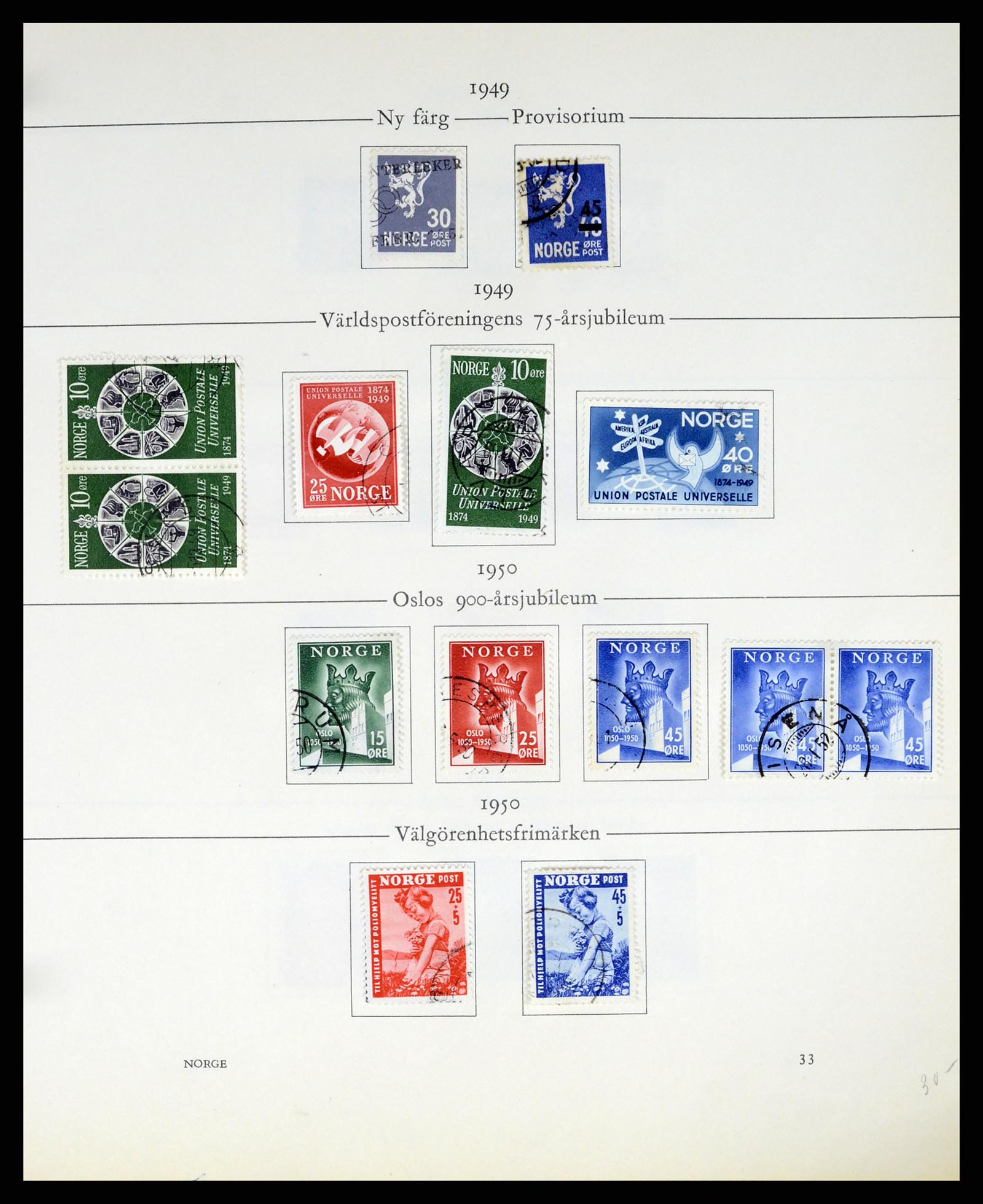 37387 034 - Postzegelverzameling 37387 Scandinavië 1851-1960.