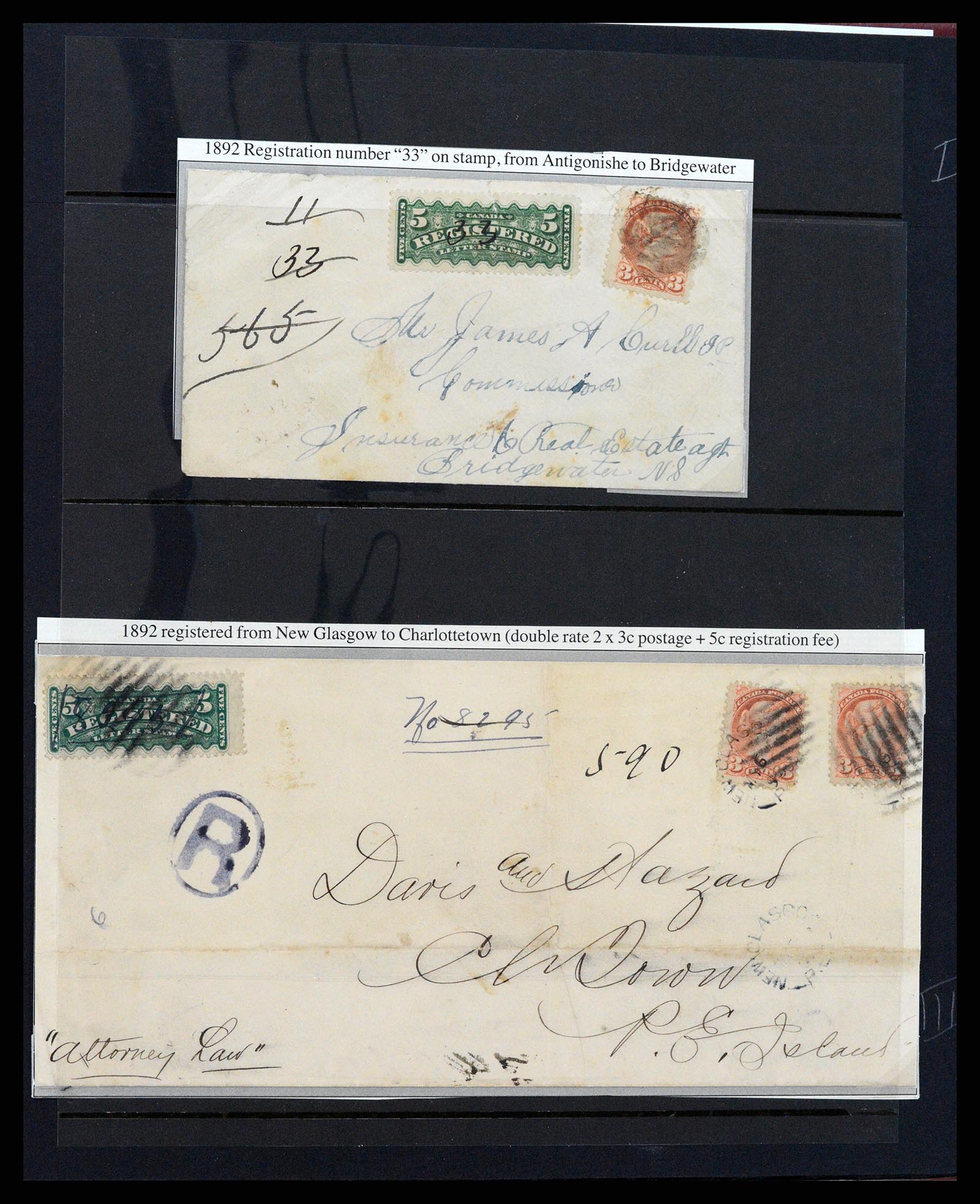 37388 004 - Postzegelverzameling 37388 Canada registered mail 1865-1908.
