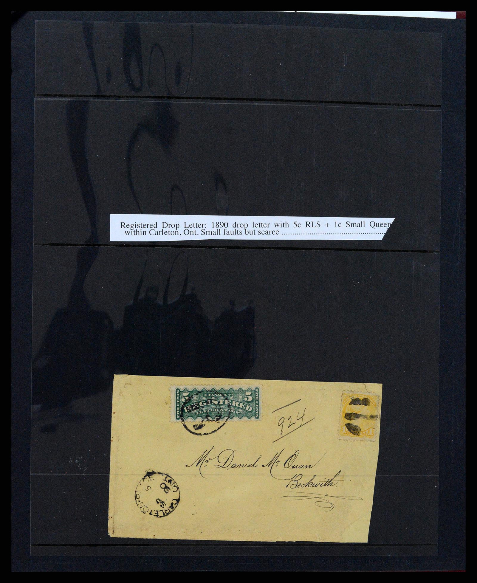 37388 006 - Postzegelverzameling 37388 Canada registered mail 1865-1908.