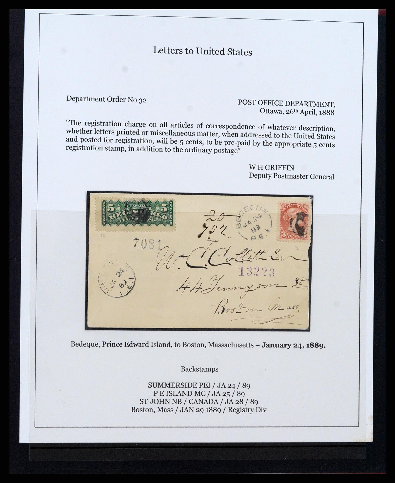 37388 007 - Postzegelverzameling 37388 Canada registered mail 1865-1908.
