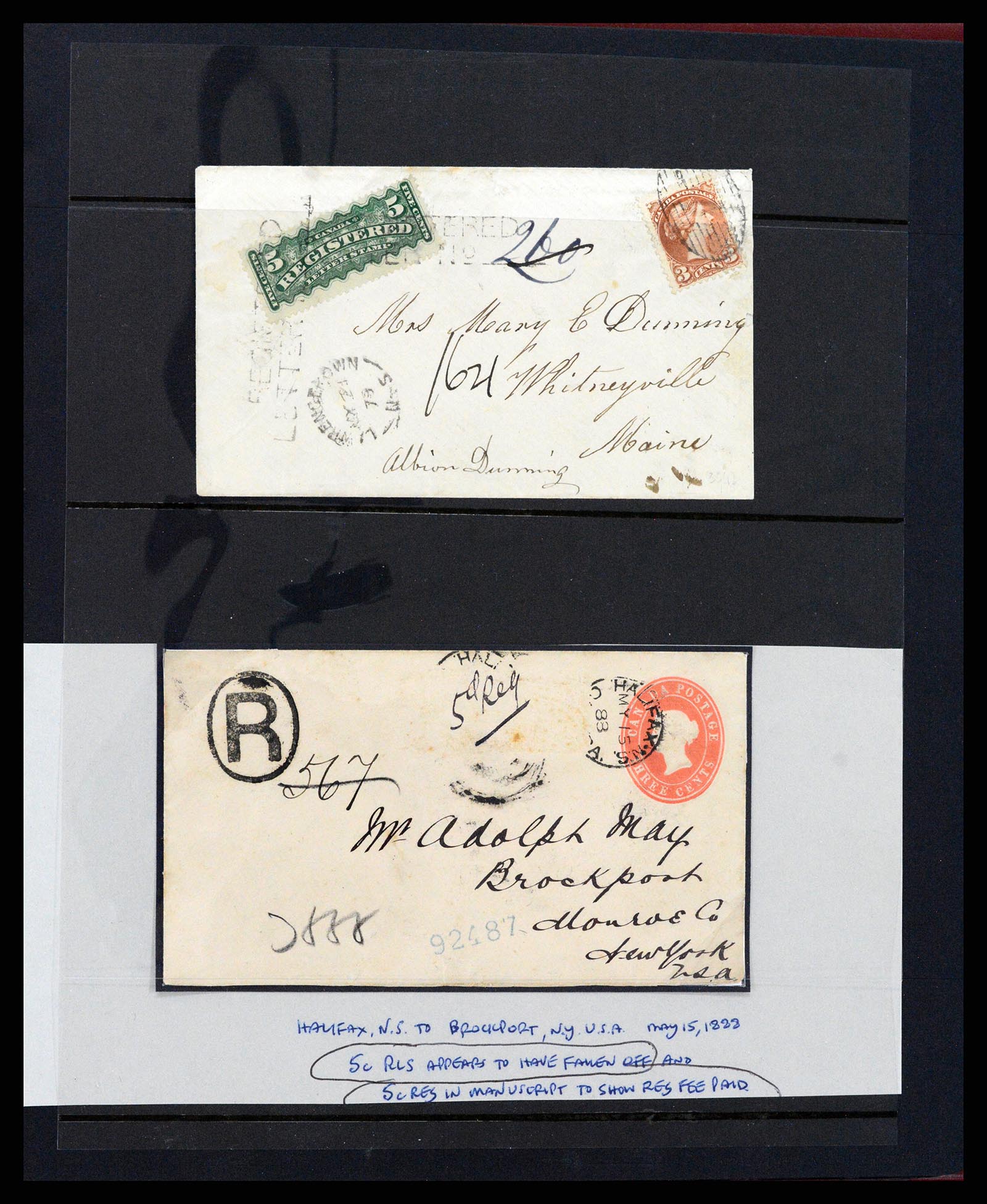 37388 009 - Stamp collection 37388 Canada registered mail covers 1865-1908.