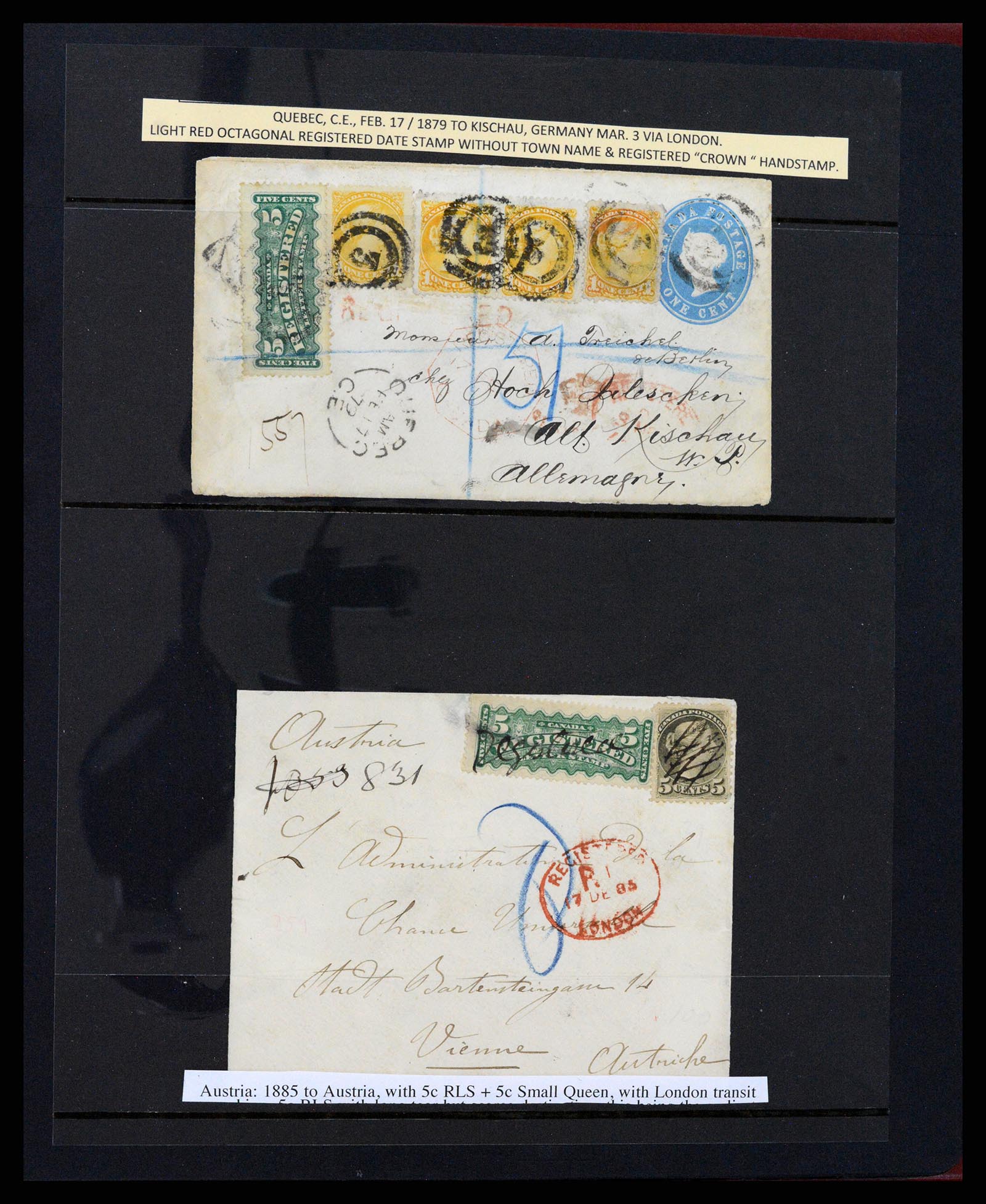 37388 012 - Postzegelverzameling 37388 Canada registered mail 1865-1908.