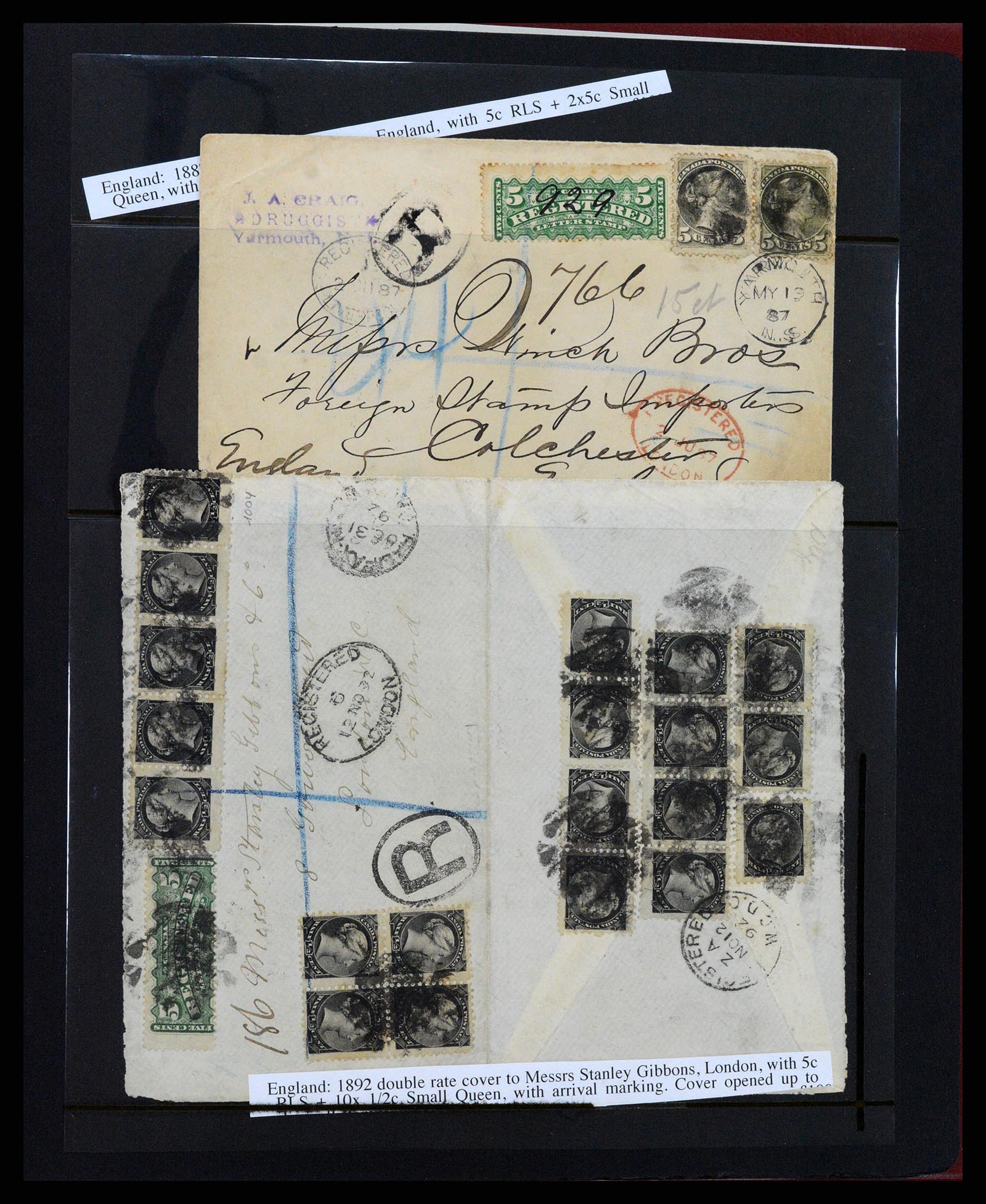 37388 015 - Postzegelverzameling 37388 Canada registered mail 1865-1908.