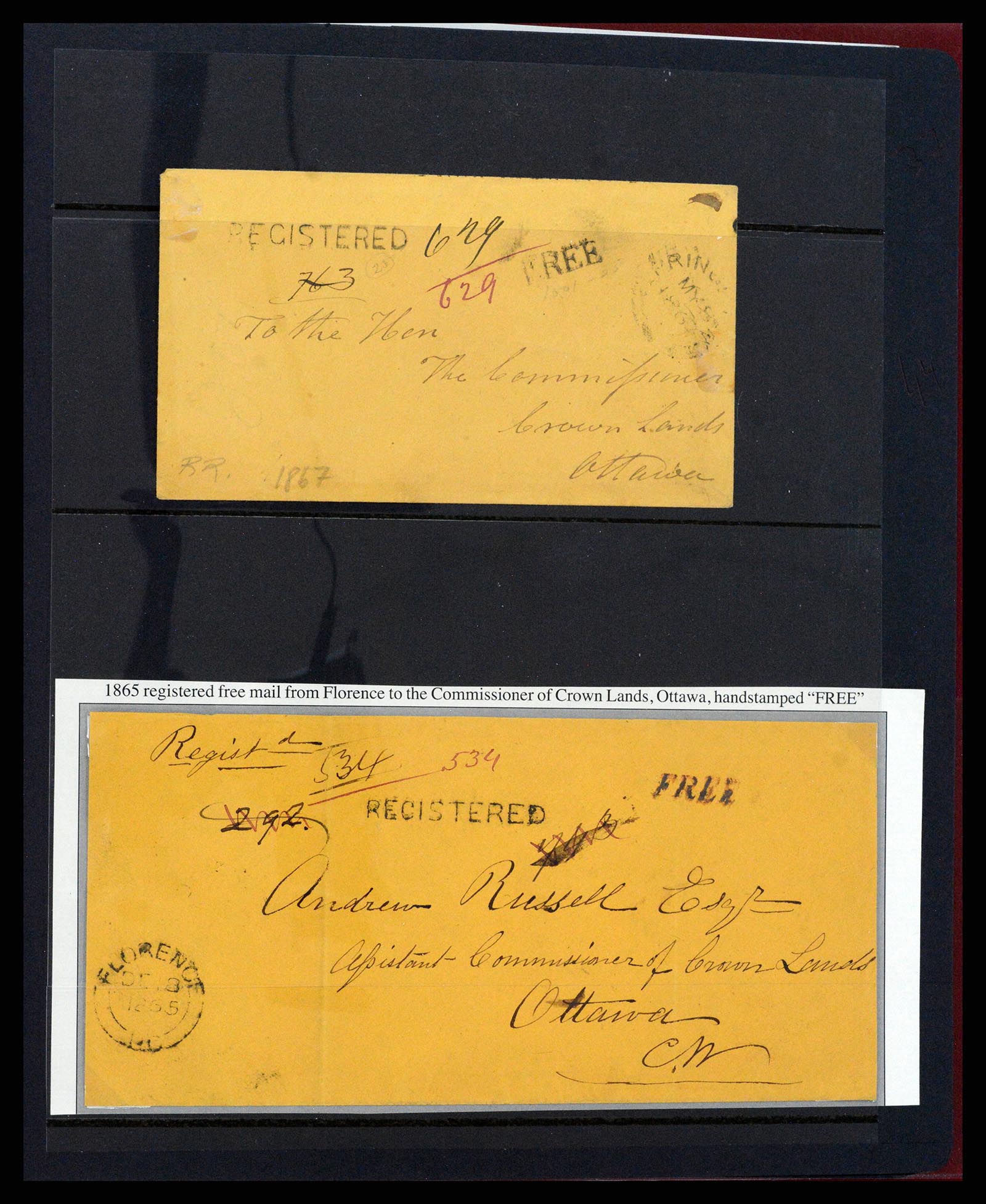 37388 016 - Postzegelverzameling 37388 Canada registered mail 1865-1908.