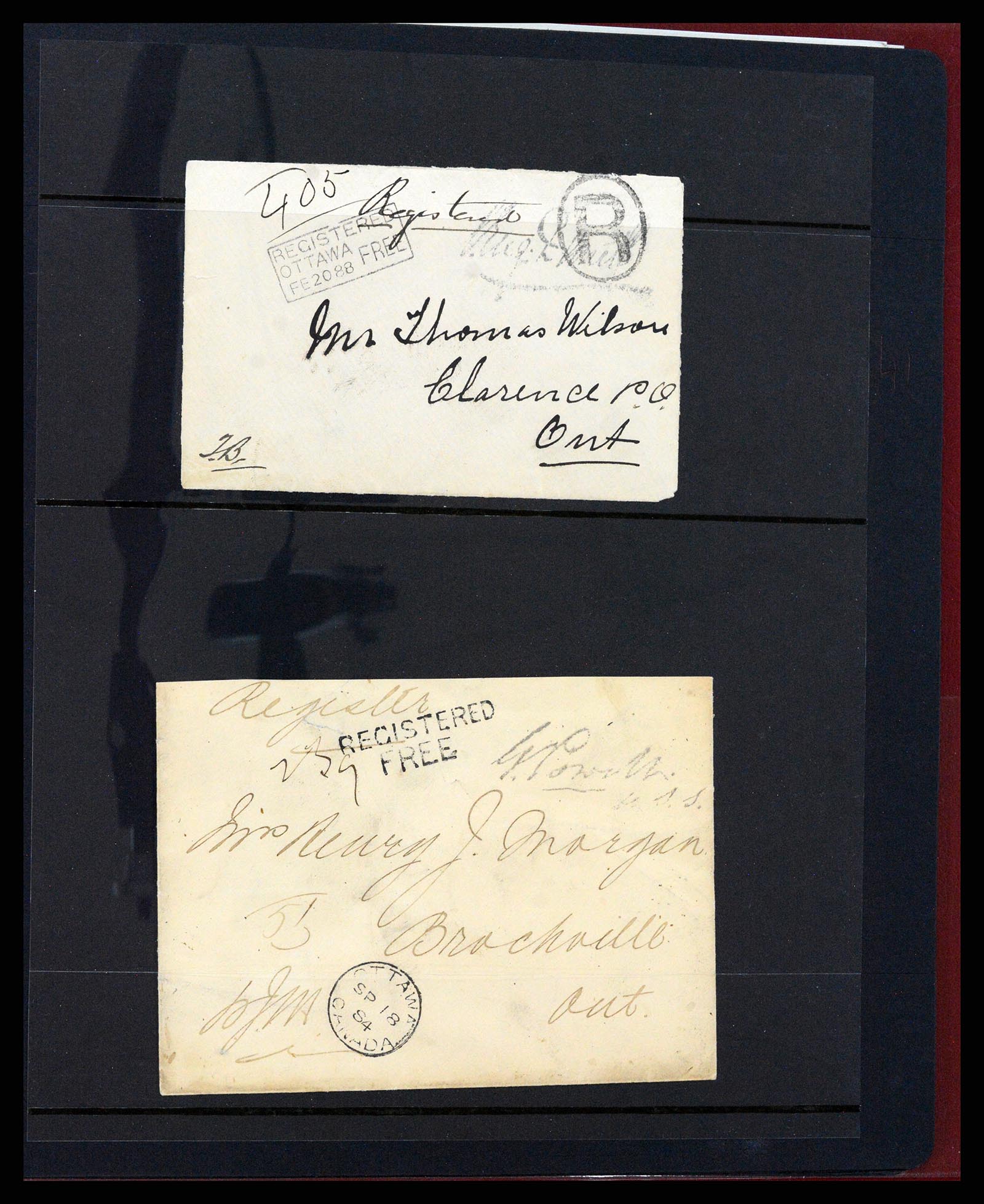 37388 018 - Postzegelverzameling 37388 Canada registered mail 1865-1908.